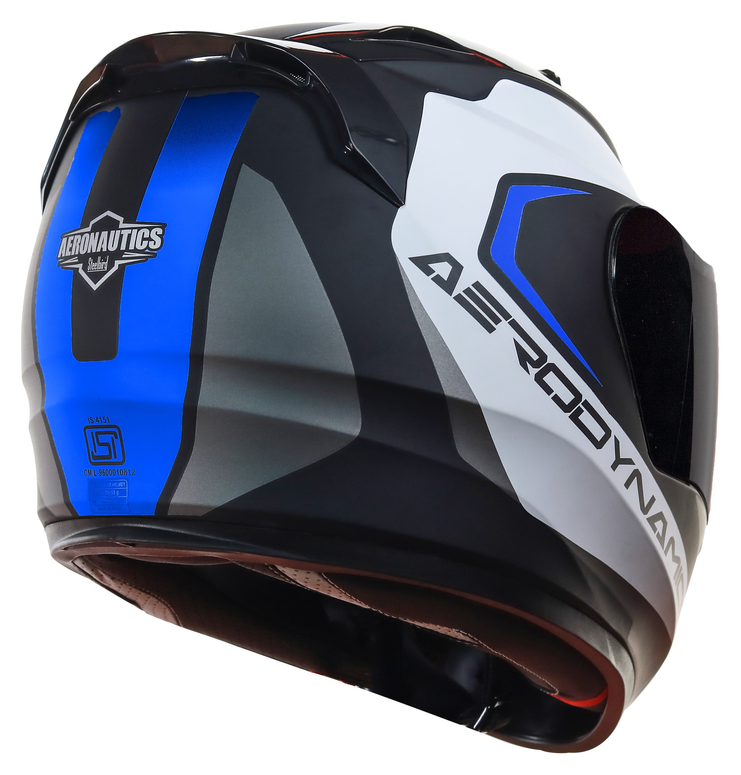 SA-1 Aerodynamics Mat Black With Blue(Fitted With Clear Visor Extra Silver Chrome Visor Free)