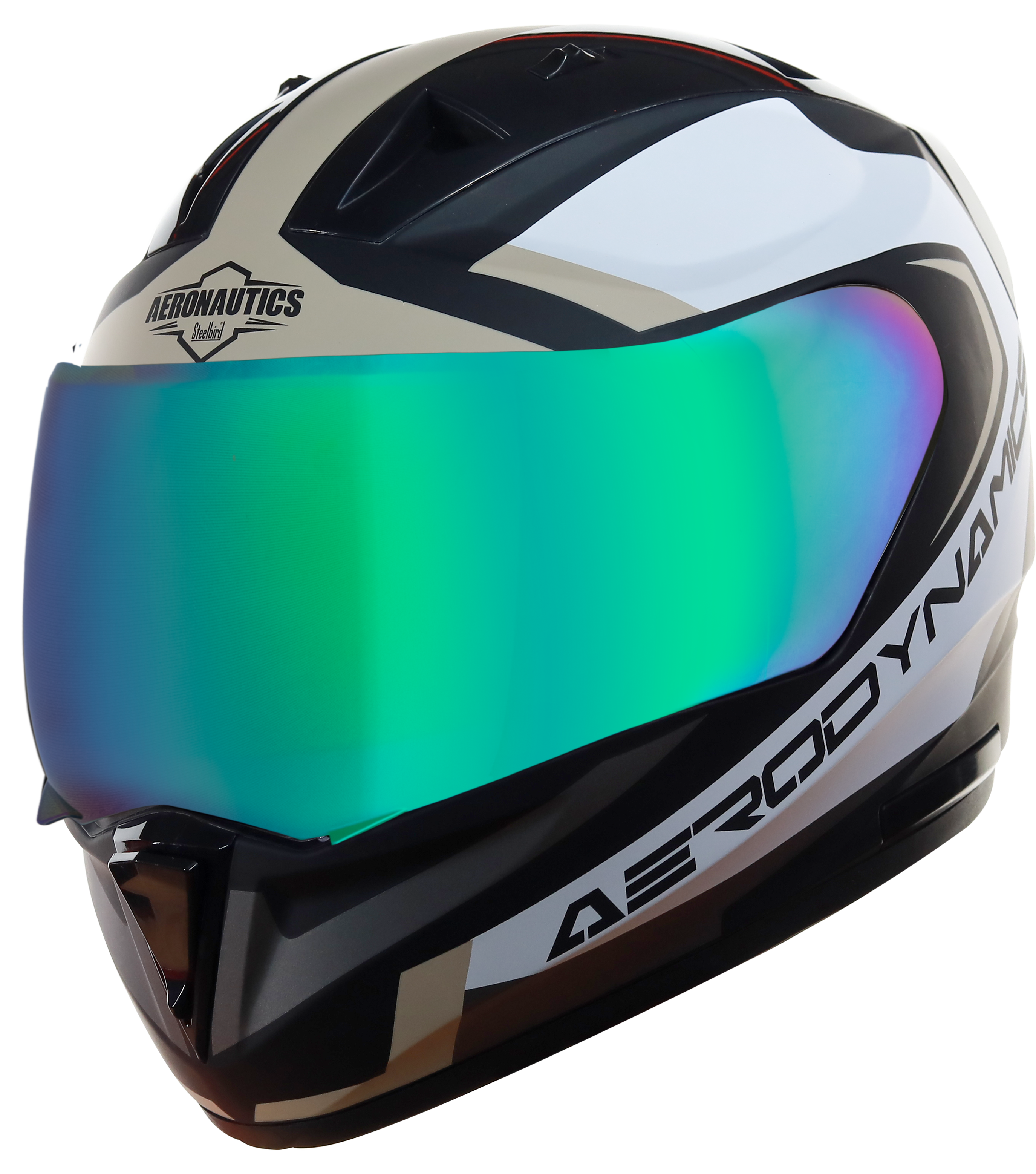 SA-1 Aerodynamics Mat Black With Desert Storm(Fitted With Clear Visor Extra Rainbow Chrome Visor Free)