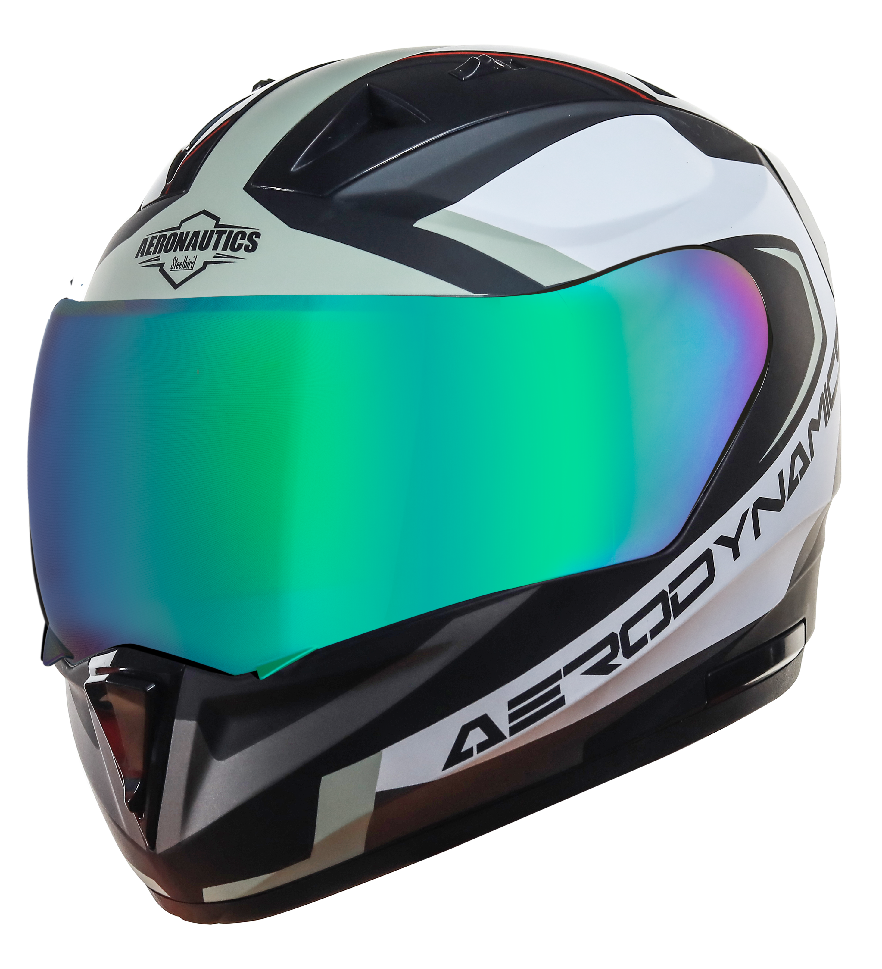 SA-1 Aerodynamics Mat Black With Gold(Fitted With Clear Visor Extra Rainbow Chrome Visor Free)