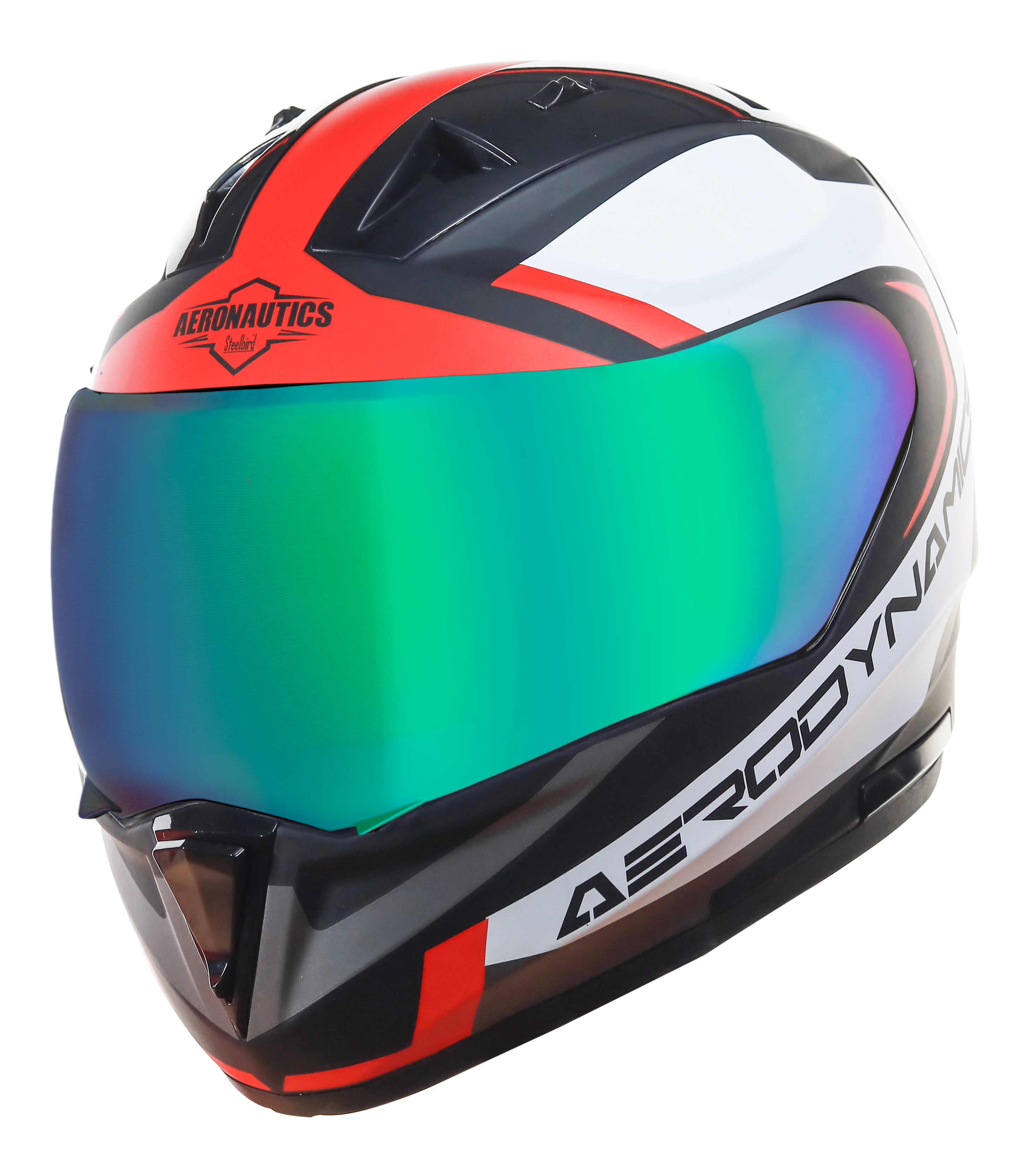SA-1 Aerodynamics Mat Black With Red(Fitted With Clear Visor Extra Rainbow Chrome Visor Free)
