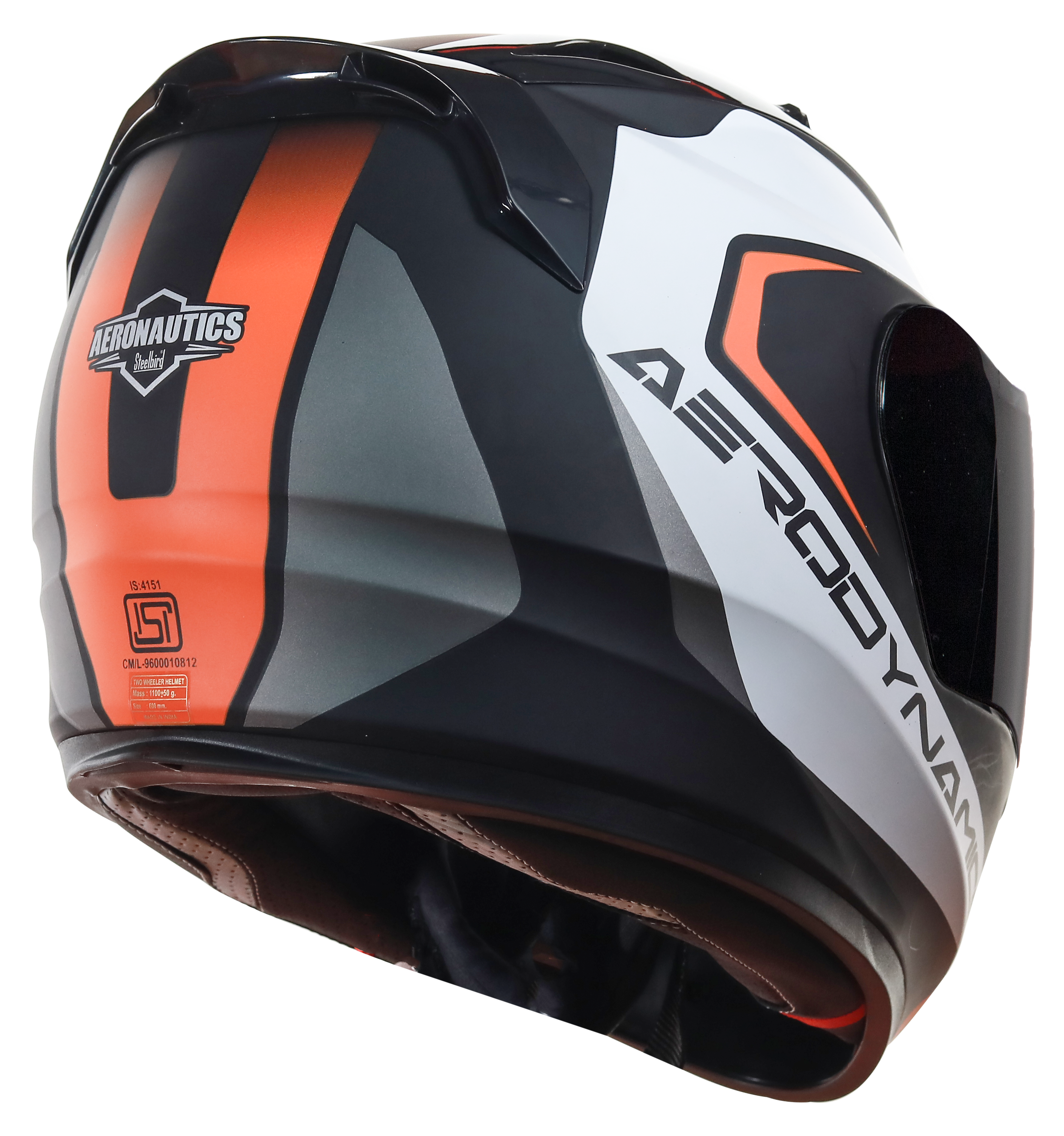 SA-1 Aerodynamics Mat Black With Orange(Fitted With Clear Visor Extra Gold Chrome Visor Free)