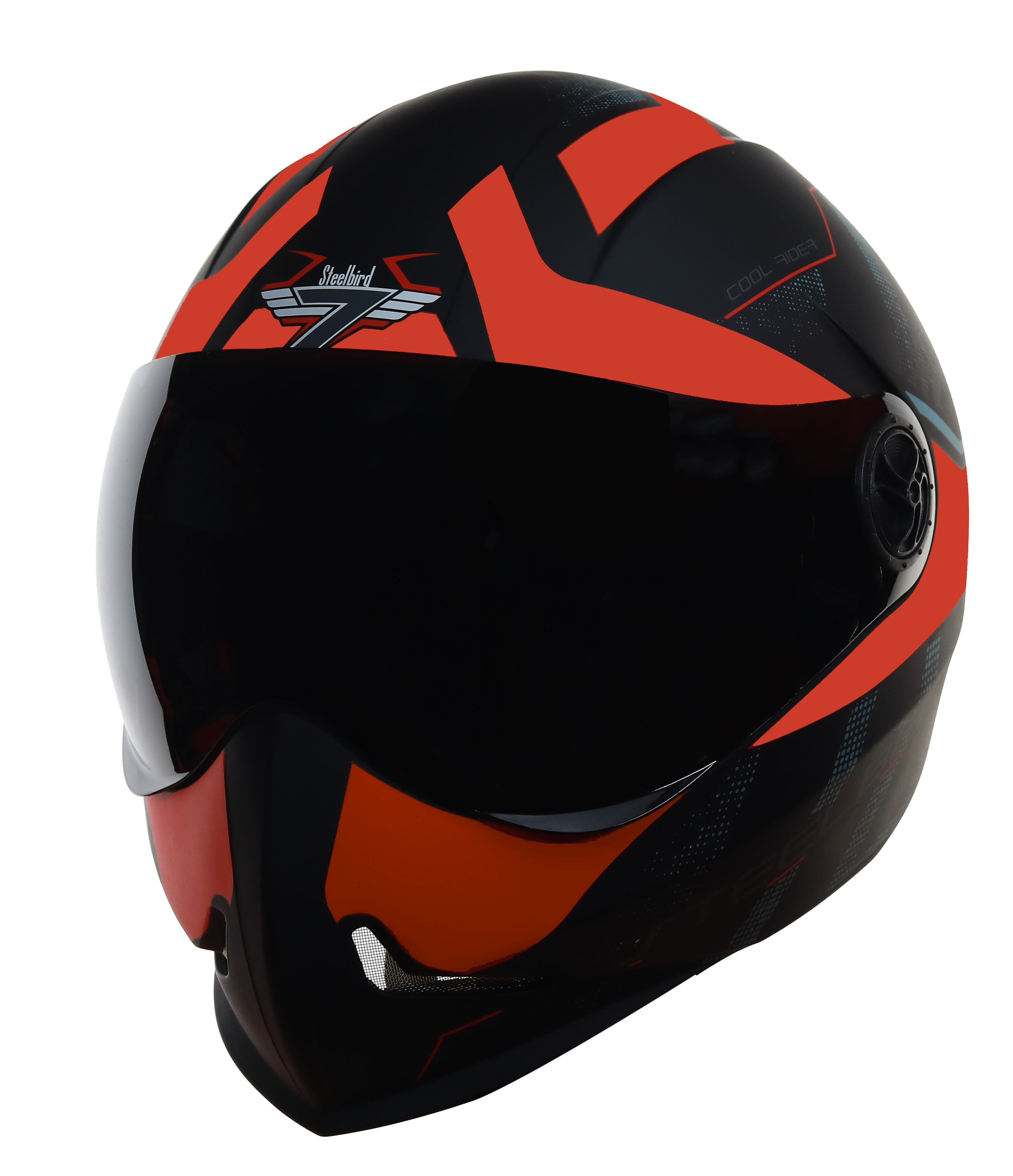 Adonis Furor Mat Black With Orange( Fitted With Clear Visor Extra Smoke Visor Free)