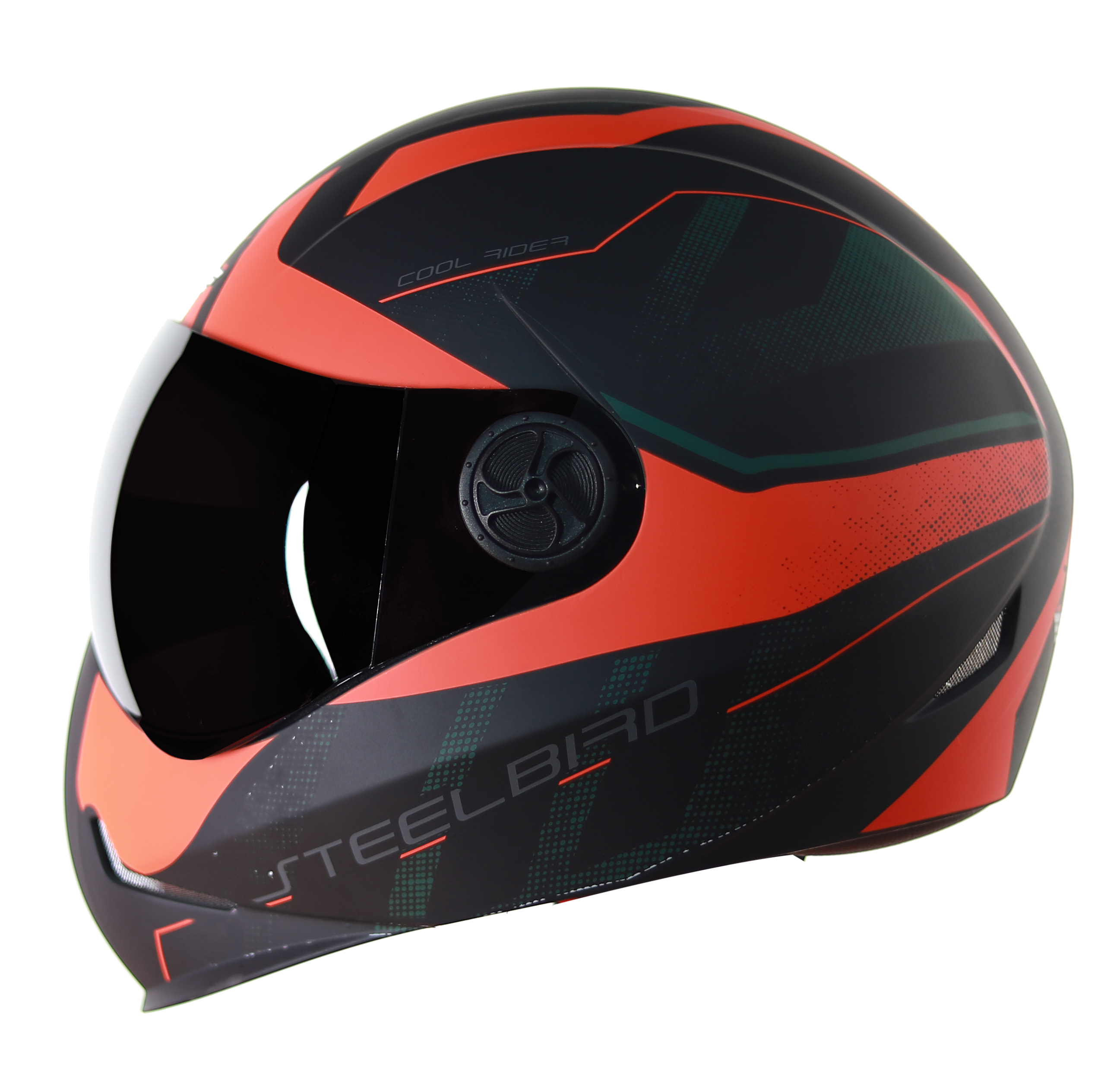 Adonis Furor Mat Black With Orange( Fitted With Clear Visor Extra Smoke Visor Free)