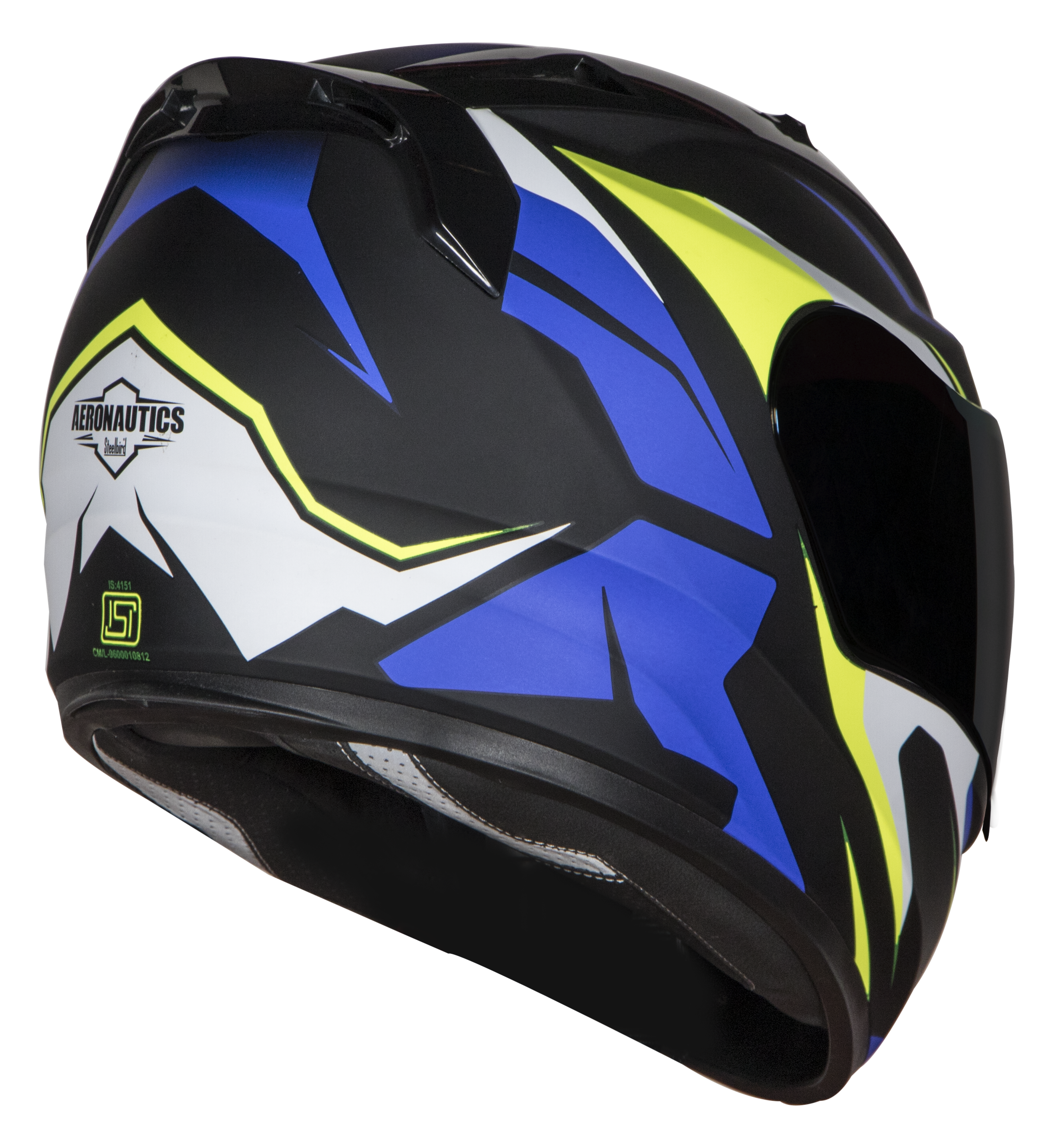 SA-1 Aviate Mat Black With Blue (Fitted With Clear Visor Extra Rainbow Chrome Visor Free)