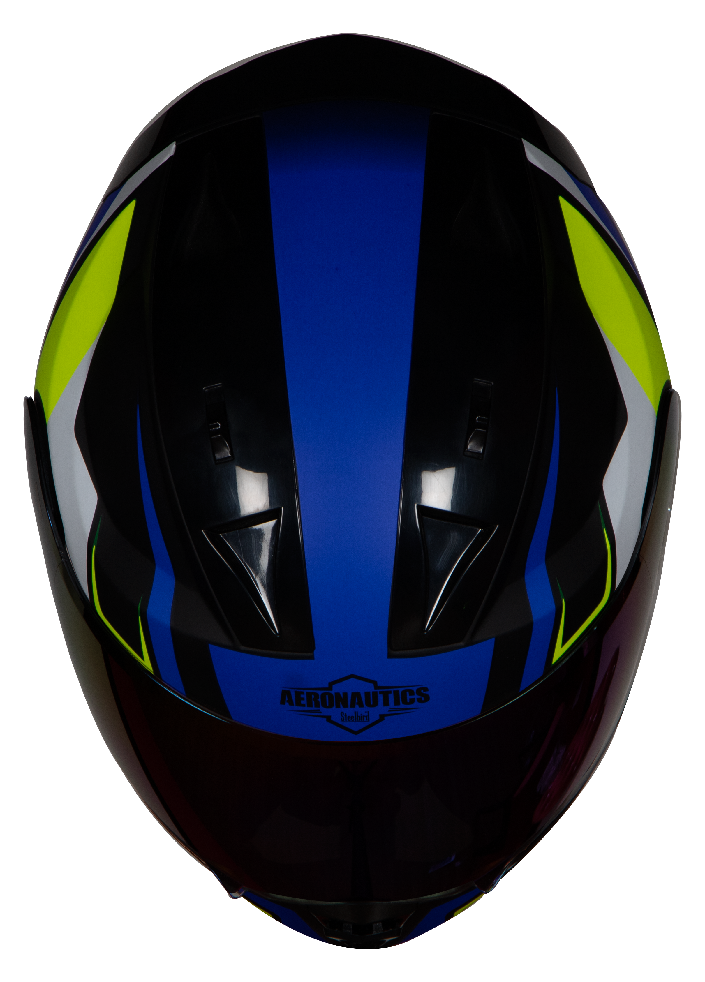 SA-1 Aviate Mat Black With Blue (Fitted With Clear Visor Extra Rainbow Chrome Visor Free)