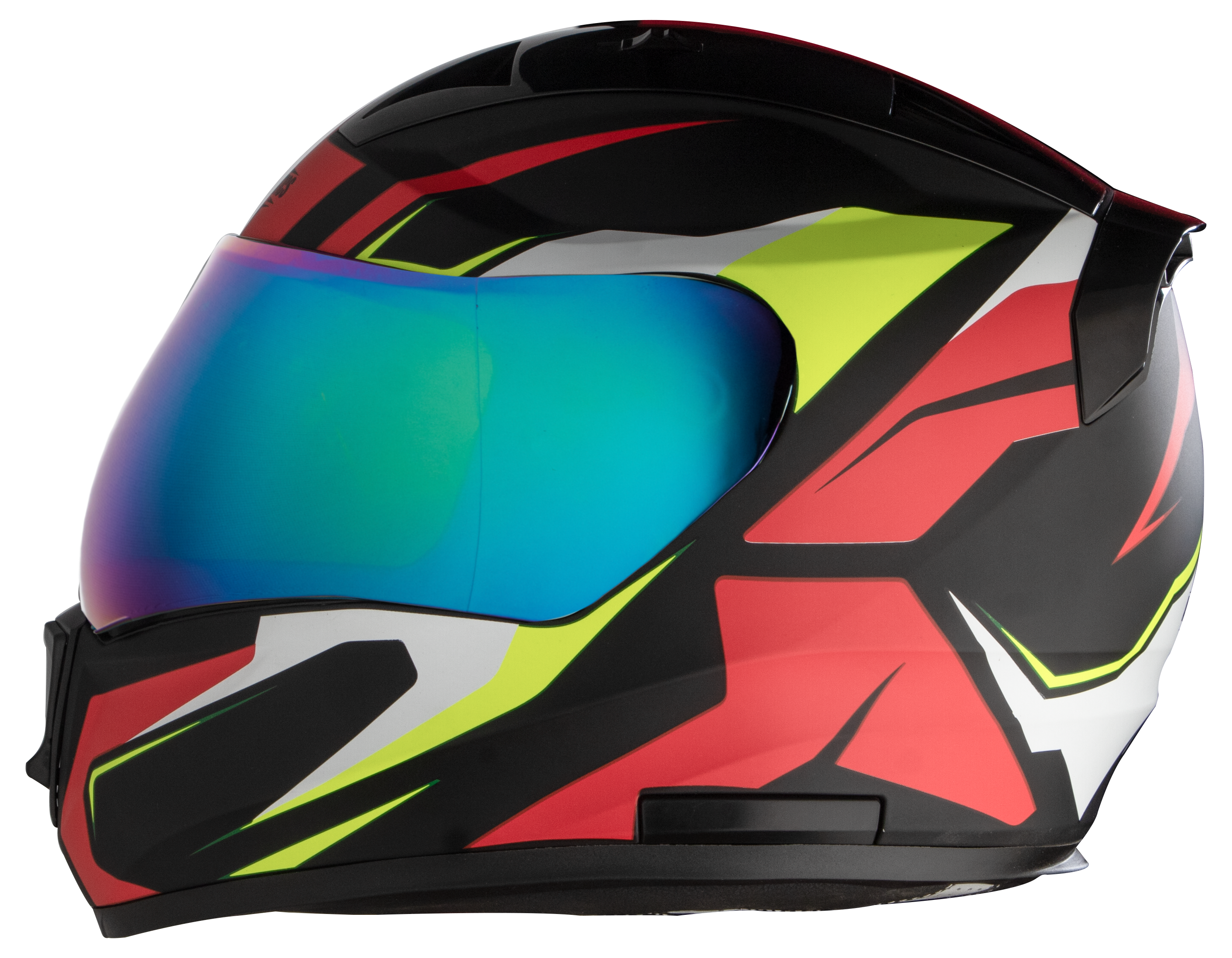SA-1 Aviate Mat Black With Red (Fitted With Clear Visor Extra Rainbow Chrome Visor Free)