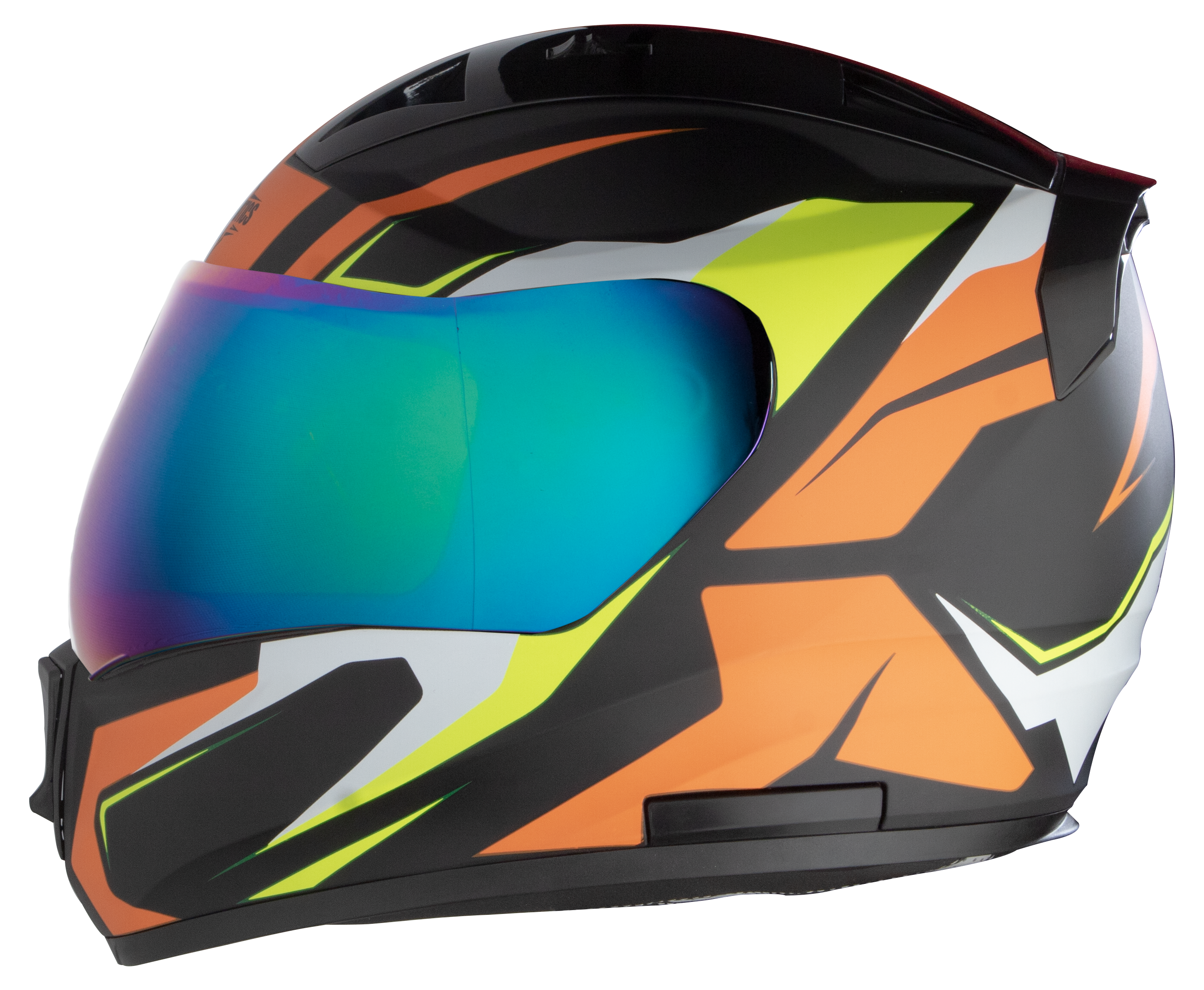 SA-1 Aviate Mat Black With Orange(Fitted With Clear Visor Extra Rainbow Chrome Visor Free)