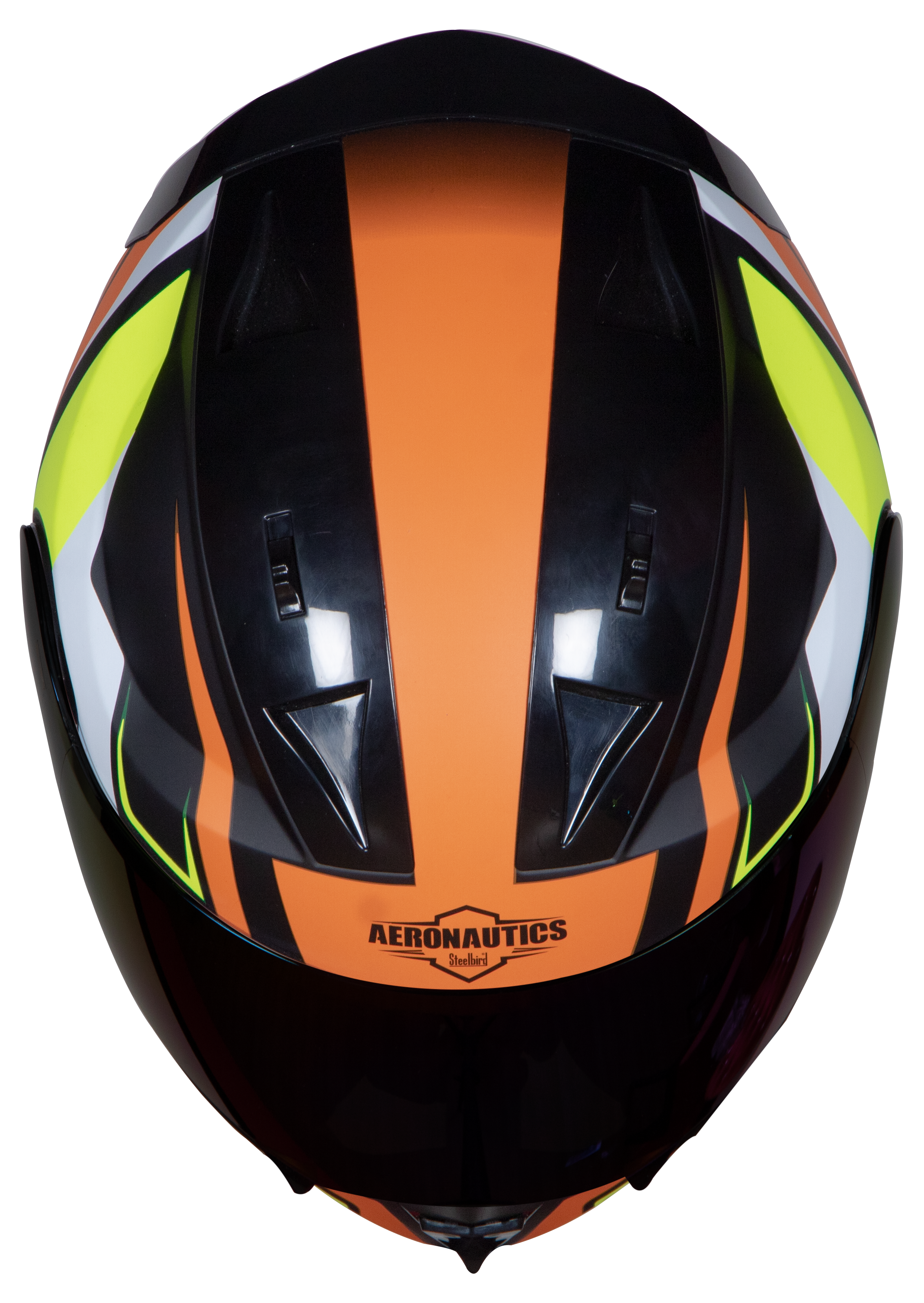 SA-1 Aviate Mat Black With Orange(Fitted With Clear Visor Extra Rainbow Chrome Visor Free)