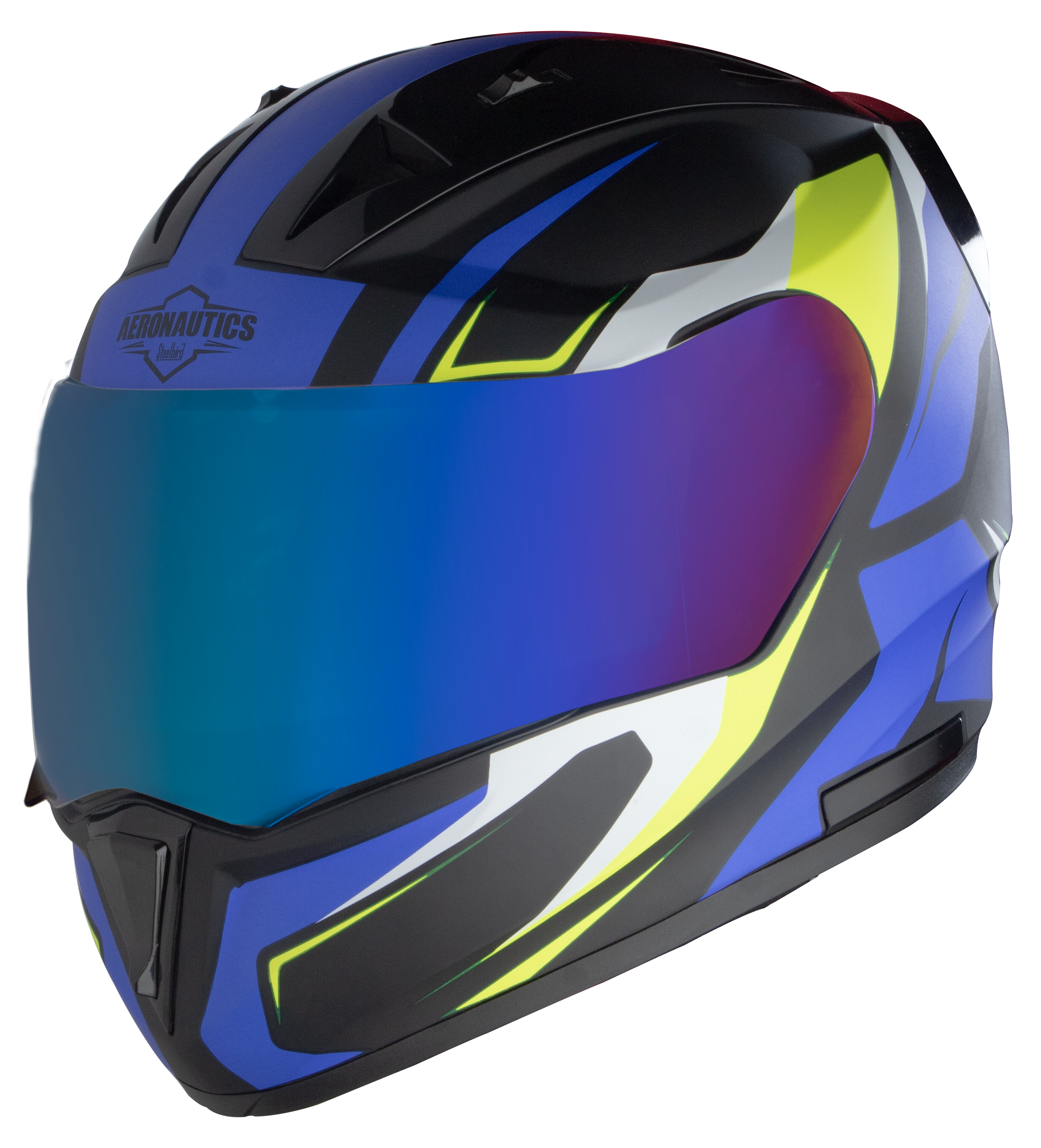 SA-1 Aviate Mat Black With Blue (Fitted With Clear Visor Extra Blue Chrome Visor Free)