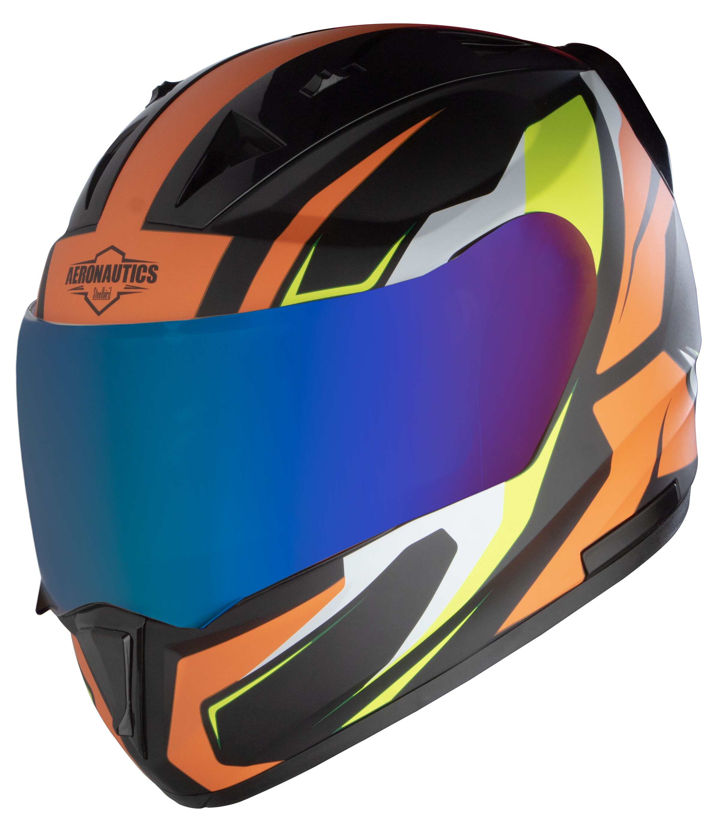 SA-1 Aviate Mat Black With Orange (Fitted With Clear Visor Extra Blue Chrome Visor Free)