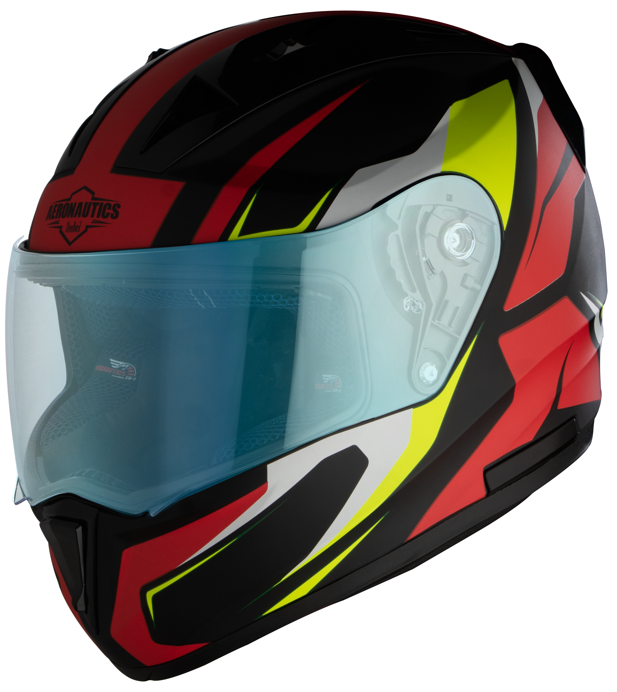 SA-1 Aviate Mat Black With Red (Fitted With Clear Visor Extra Blue Night Vision Visor Free)