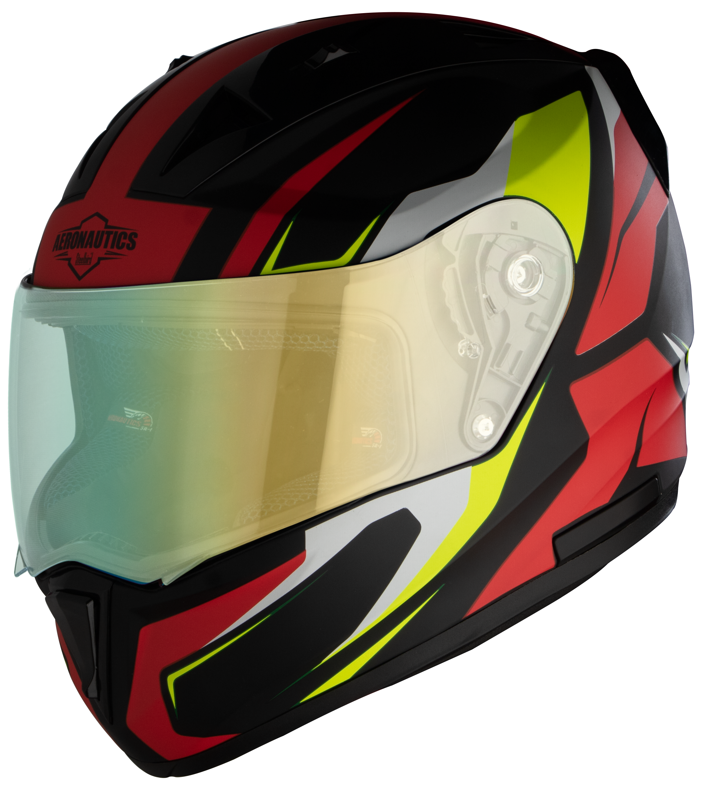 SA-1 Aviate Mat Black With Red(Fitted With Clear Visor Extra Green Night Vision Visor Free)