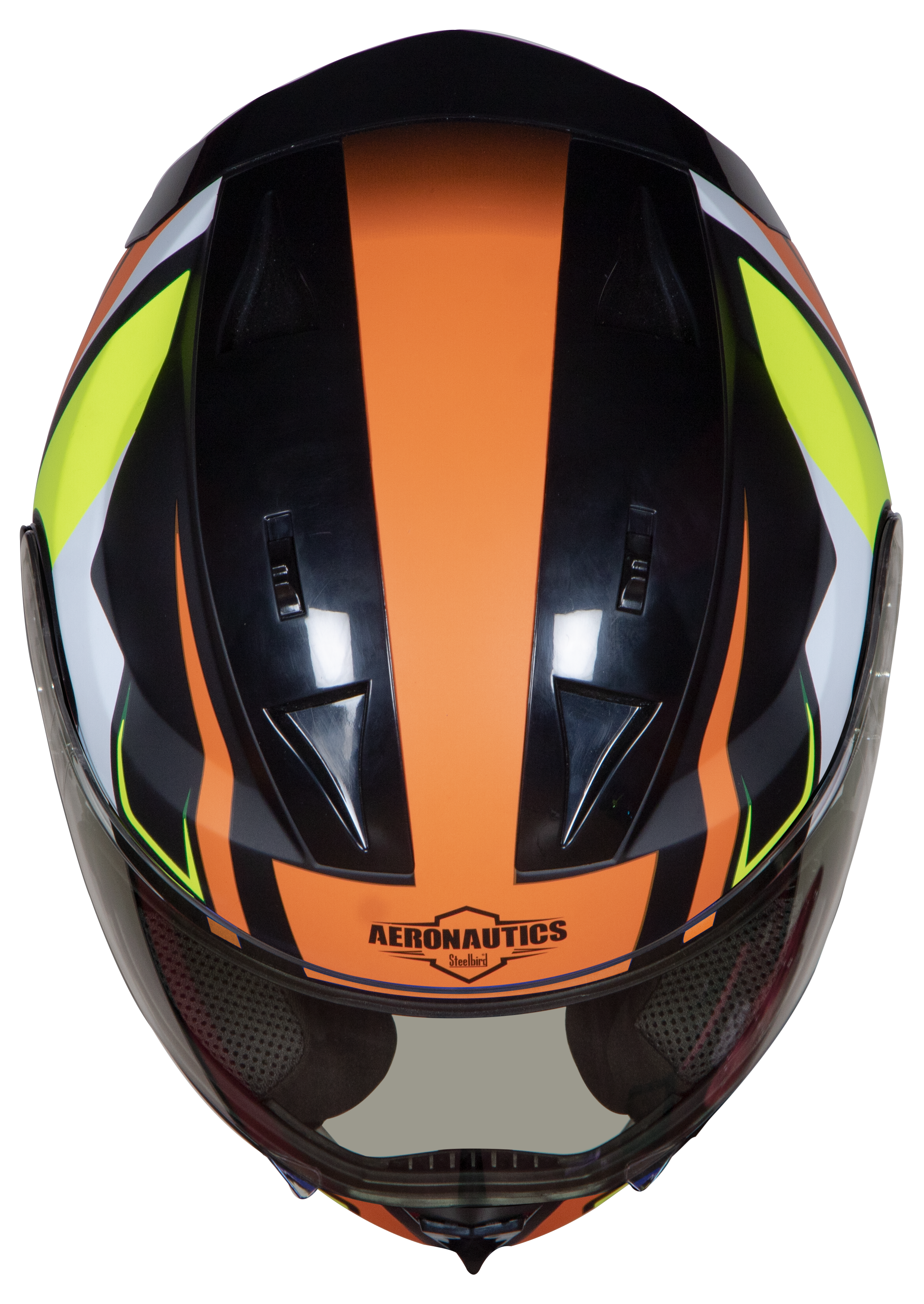 SA-1 Aviate Mat Black With Orange(Fitted With Clear Visor Extra Gold Night Vision Visor Free)