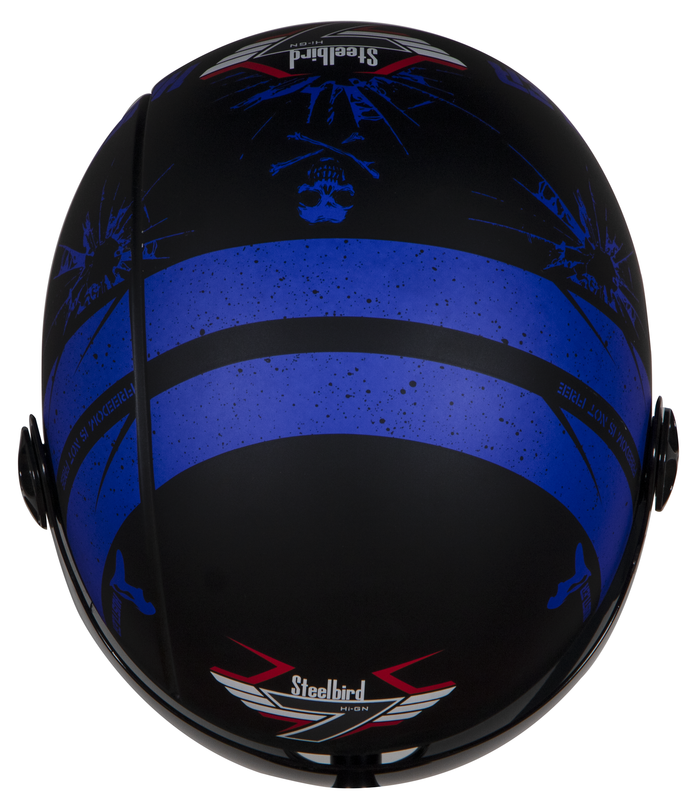 SBH-16 Hustler Mat Black With Blue( Fitted With Clear Visor Extra Smoke Visor Free)