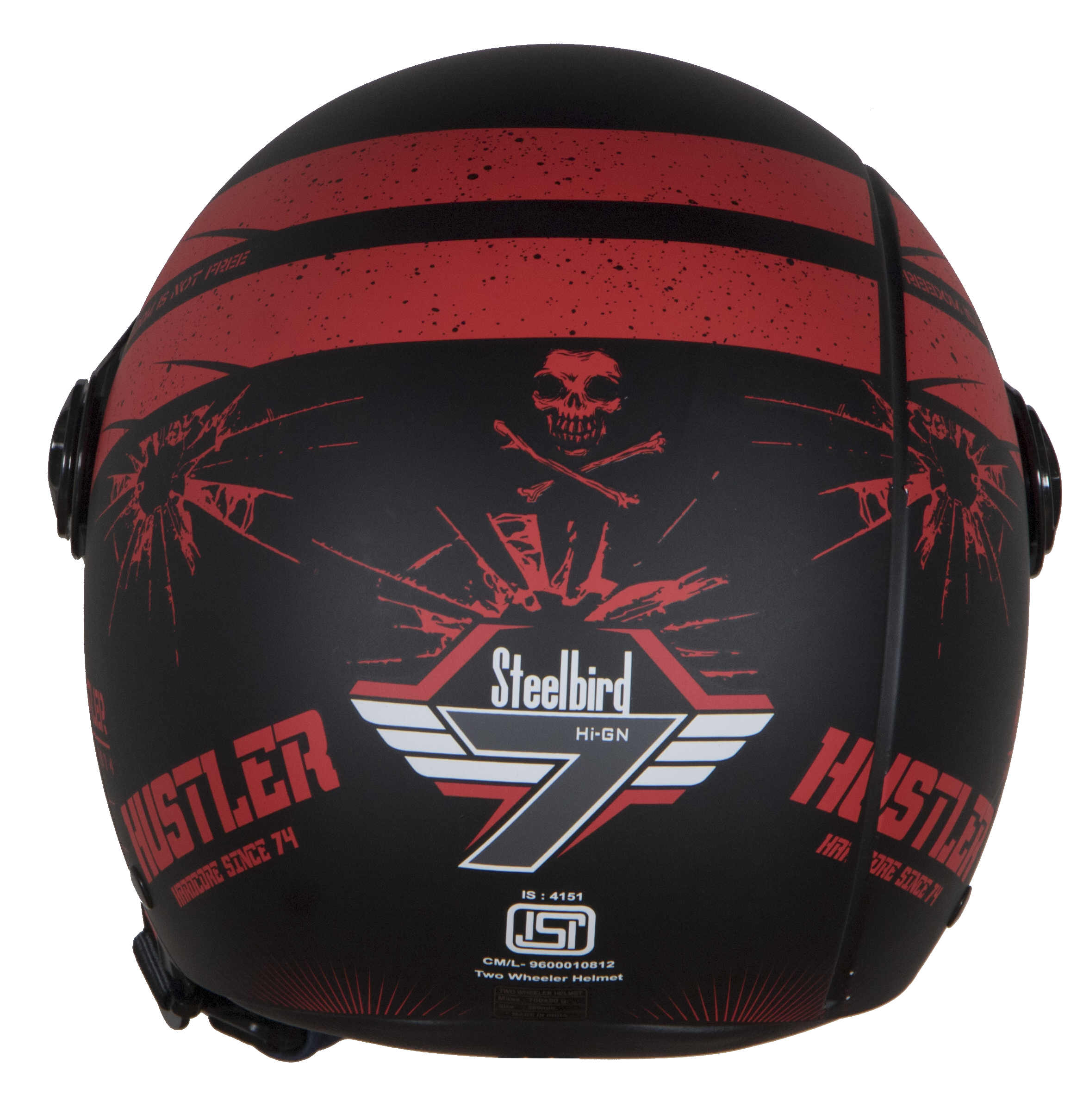 SBH-16 Hustler Mat Black With Red ( Fitted With Clear Visor Extra Smoke Visor Free)