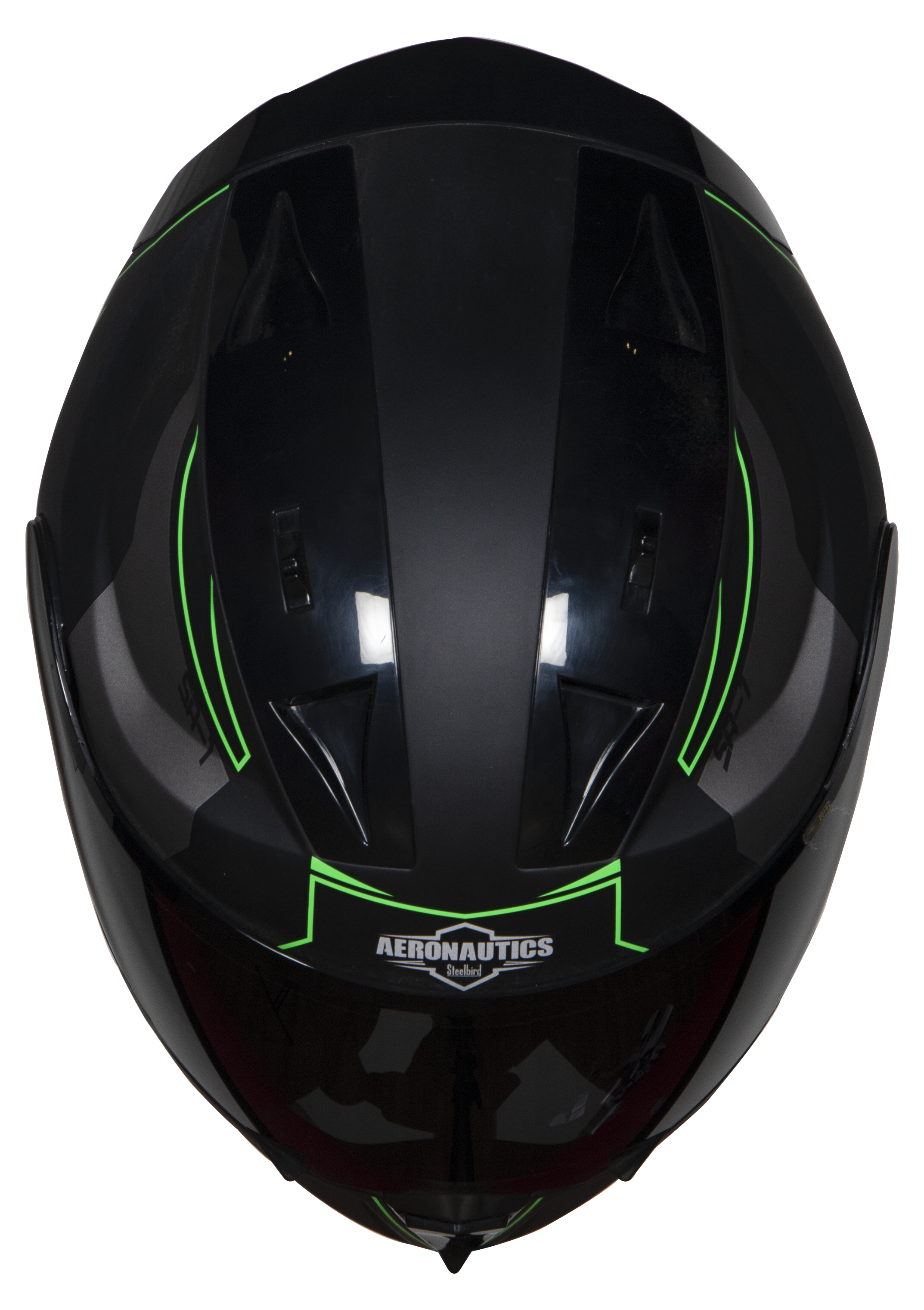 SA-1 RTW Mat Black With Green (Fitted With Clear Visor Extra Smoke Visor Free)