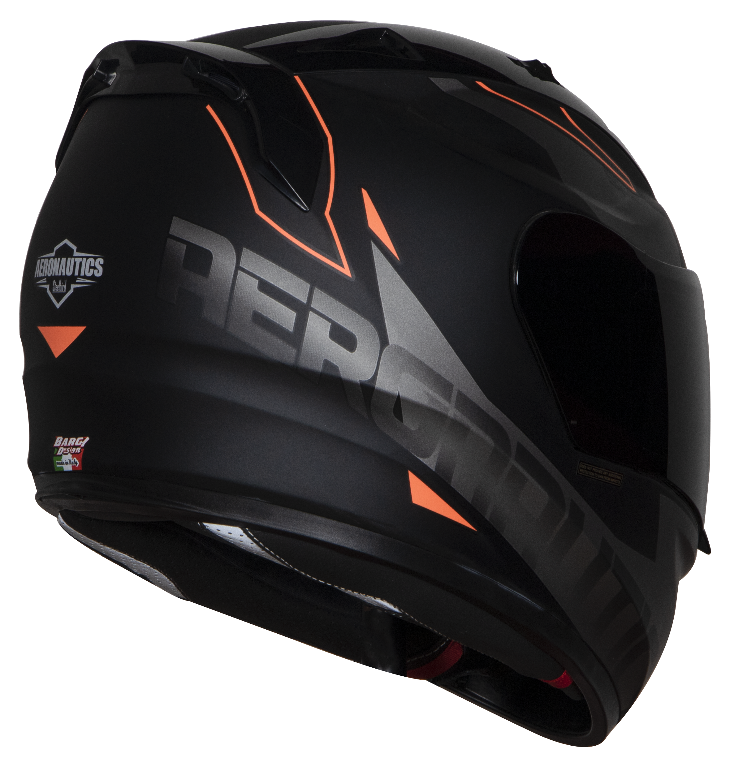 SA-1 RTW Mat Black With Orange (Fitted With Clear Visor Extra Chrome Rainbow Visor Free)