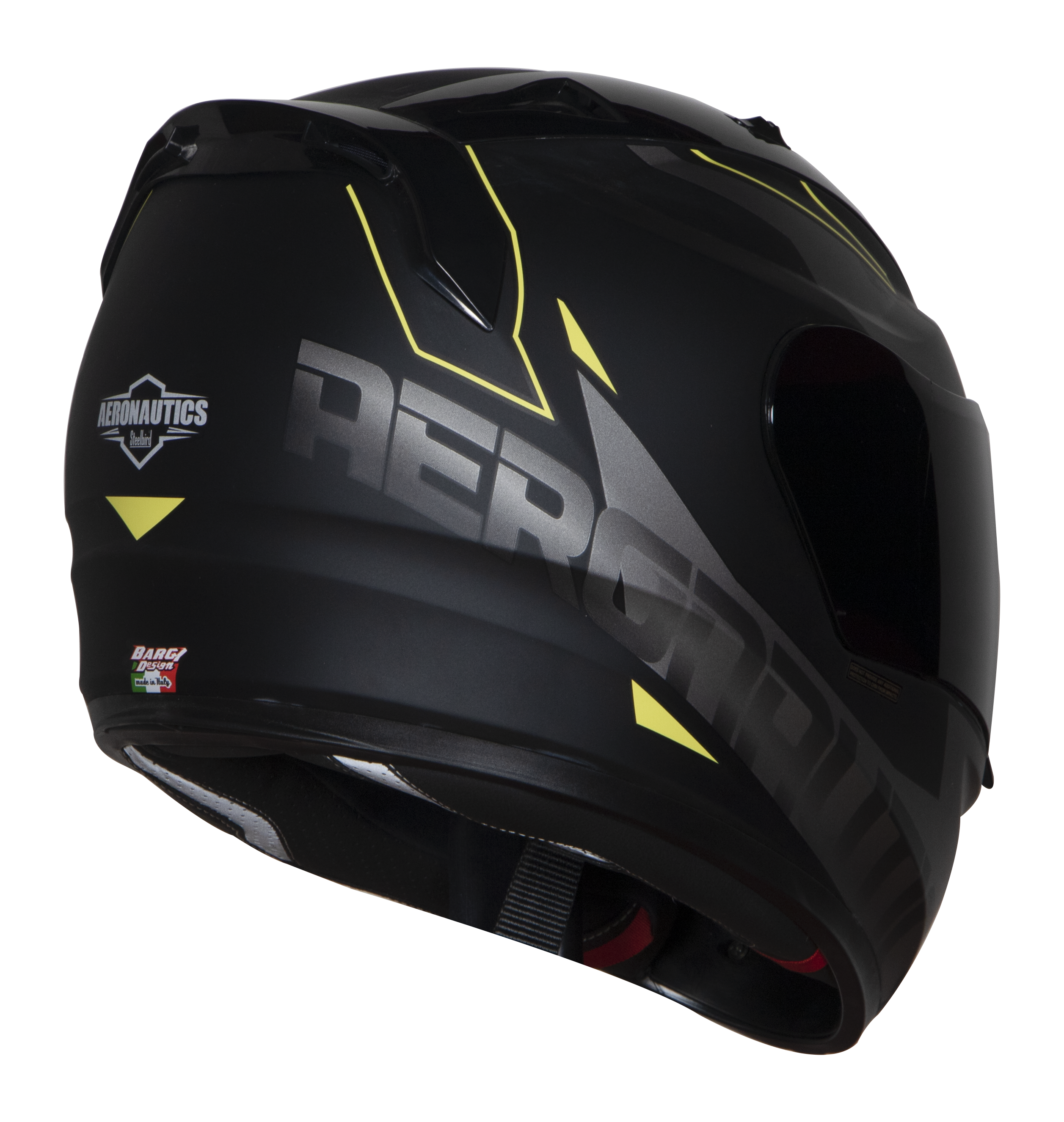 SA-1 RTW Mat Black With Yellow (Fitted With Clear Visor Extra Chrome Rainbow Visor Free)