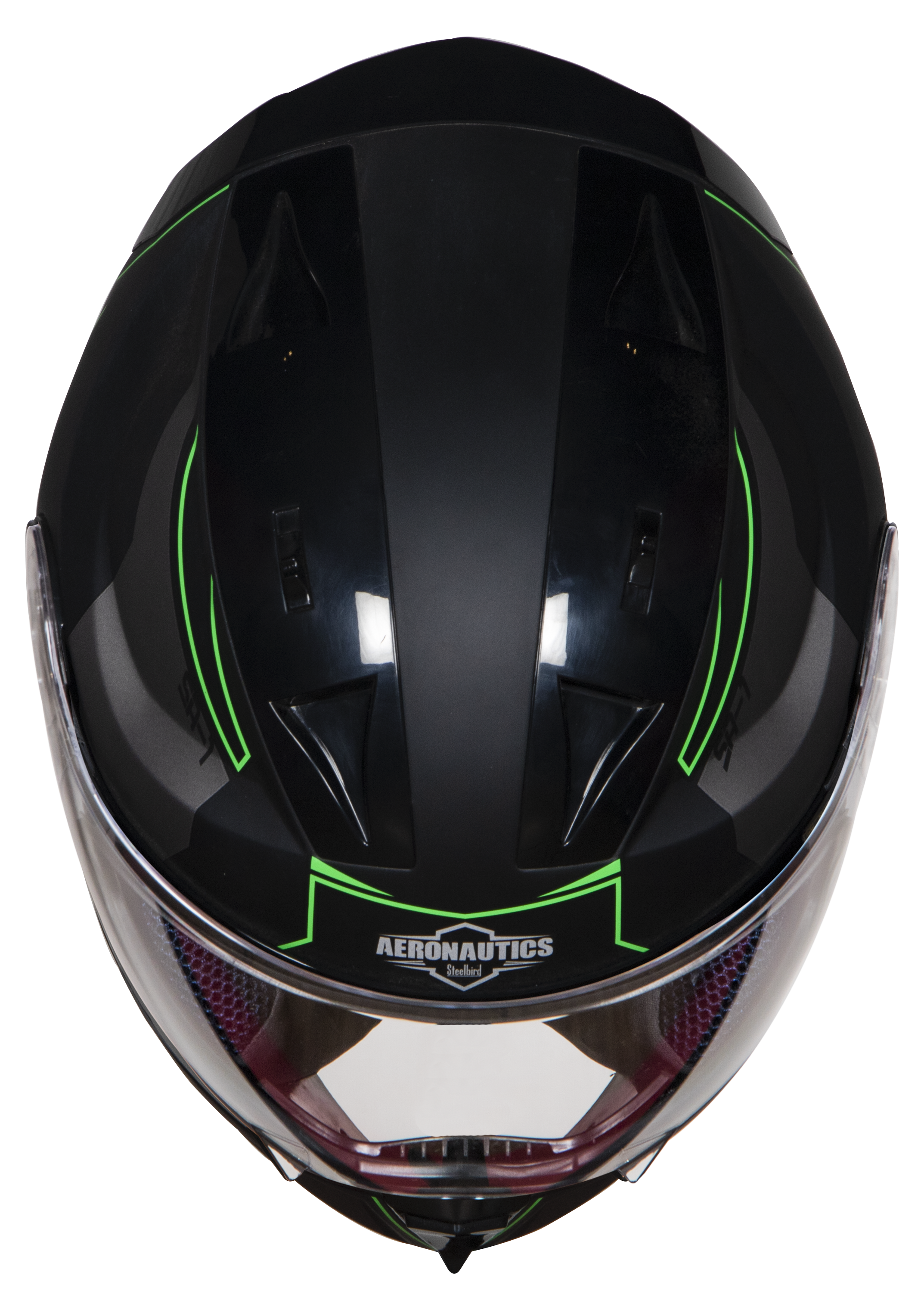 SA-1 RTW Mat Black With Green (Fitted With Clear Visor Extra Night Vision Gold Visor Free)