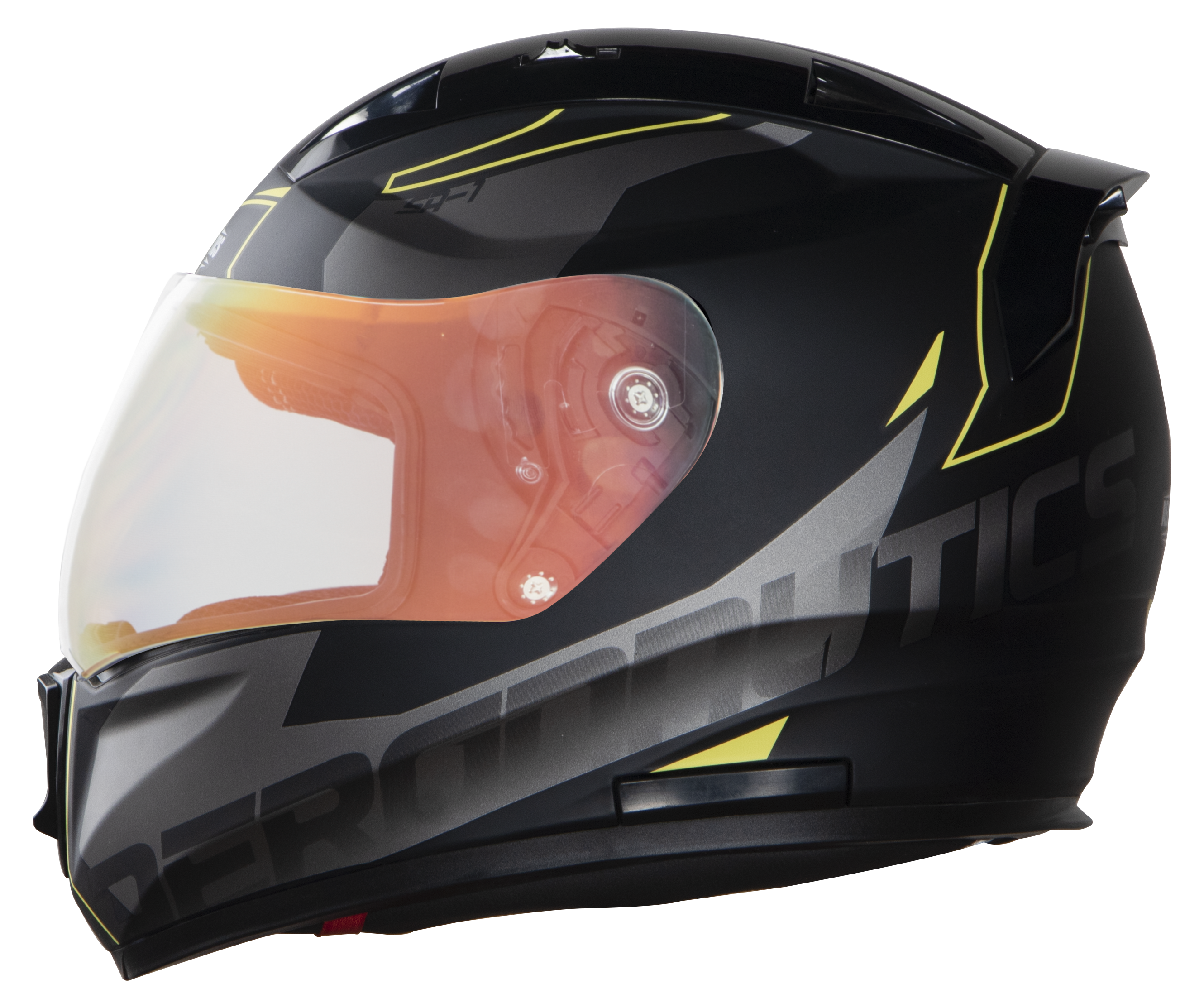 SA-1 RTW Mat Black With Yellow (Fitted With Clear Visor Extra Night Vision Gold Visor Free)