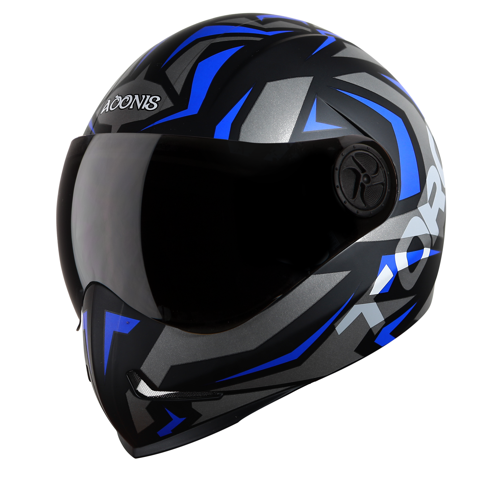 Adonis Torq Mat Black With Blue( Fitted With Clear Visor Extra Smoke Visor Free)
