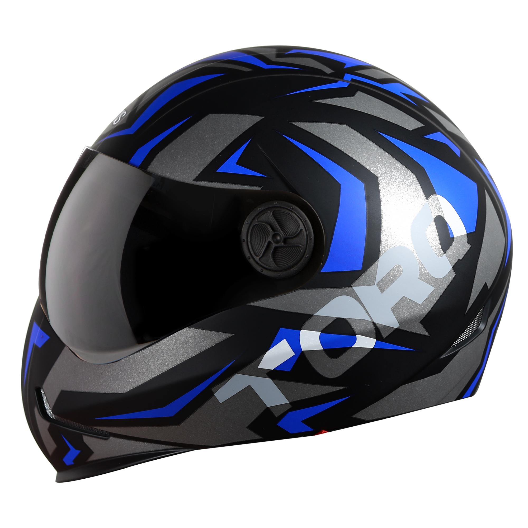 Adonis Torq Mat Black With Blue( Fitted With Clear Visor Extra Smoke Visor Free)