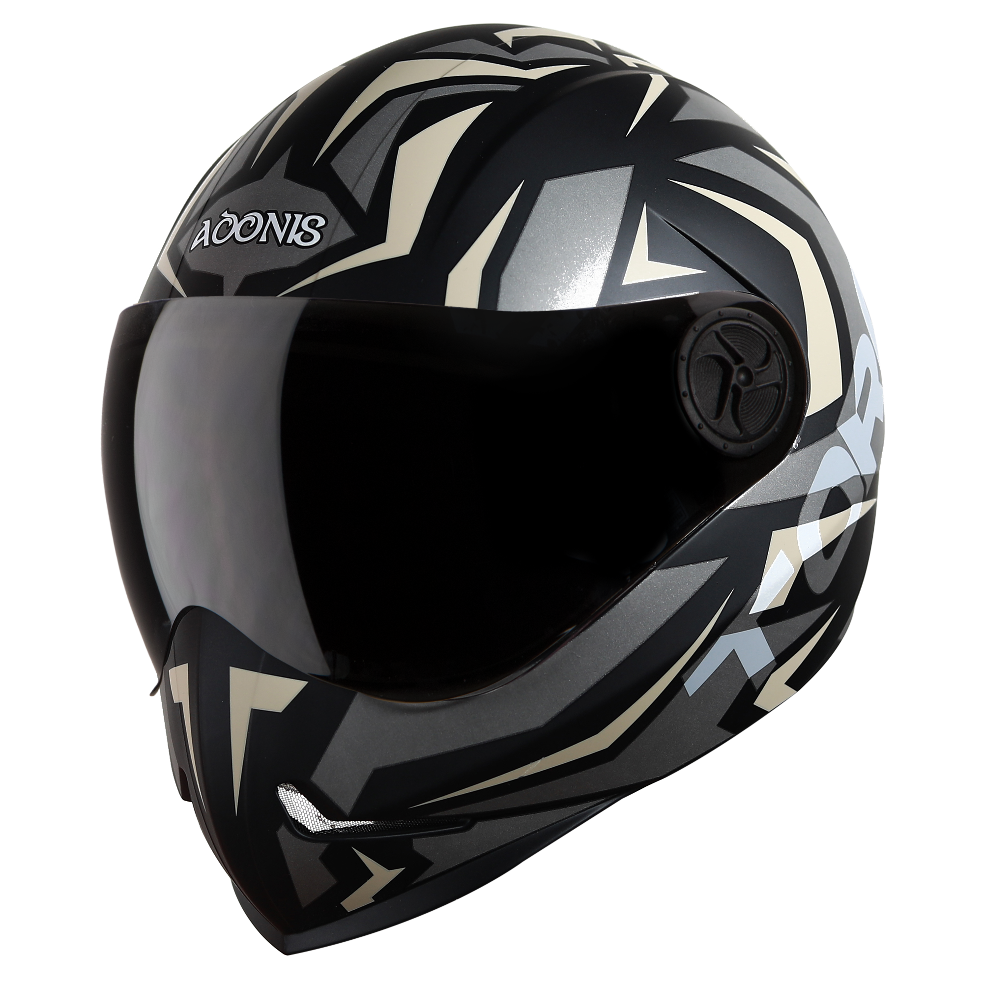 Adonis Torq Mat Black With Gold( Fitted With Clear Visor Extra Smoke Visor Free)