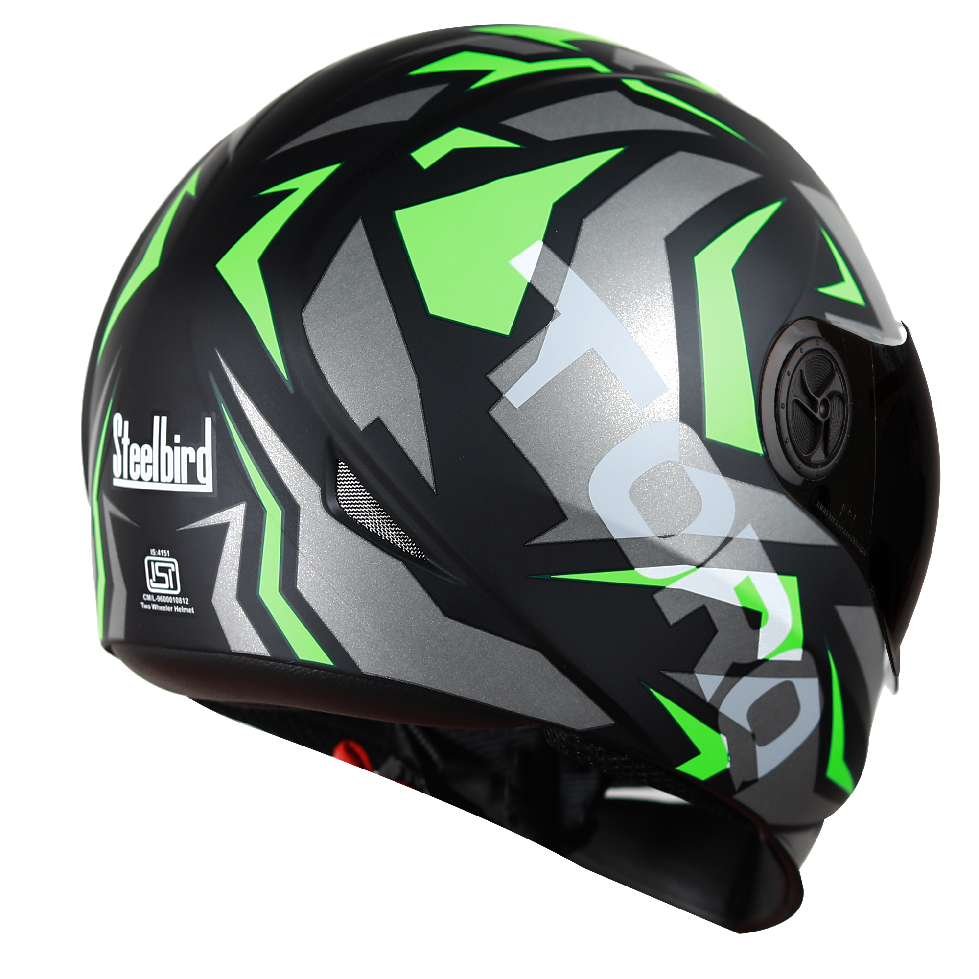 Adonis Torq Mat Black With Green( Fitted With Clear Visor Extra Smoke Visor Free)