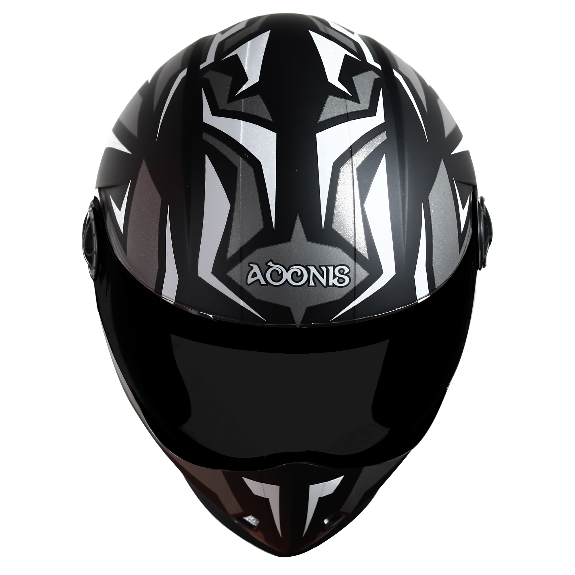 Adonis Torq Mat Black With White( Fitted With Clear Visor Extra Smoke Visor Free)