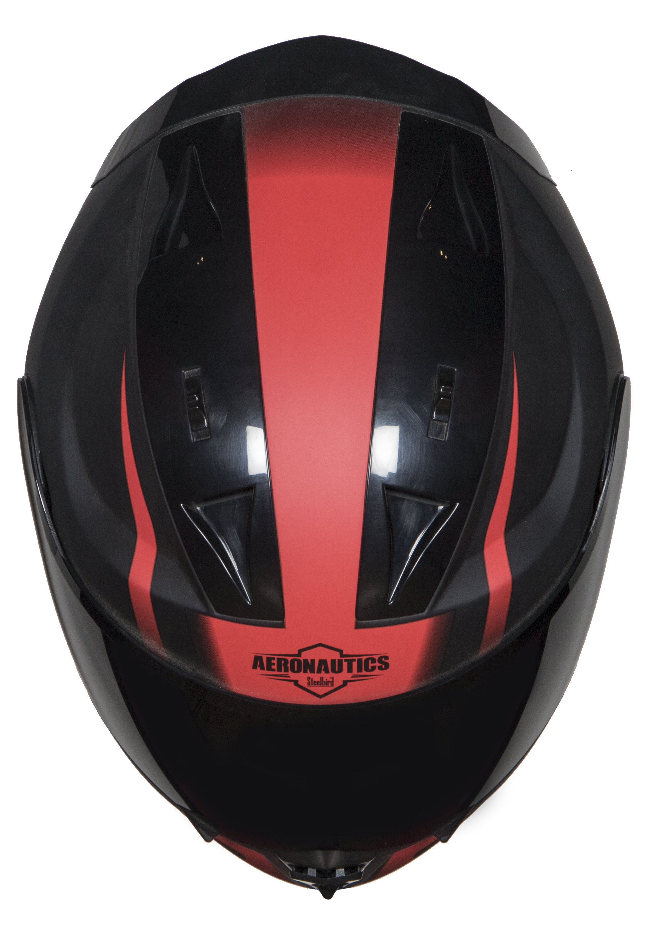 Steelbird SA-1 Whif ISI Certified Full Face Helmet (Matt Black Red With Smoke Visor)