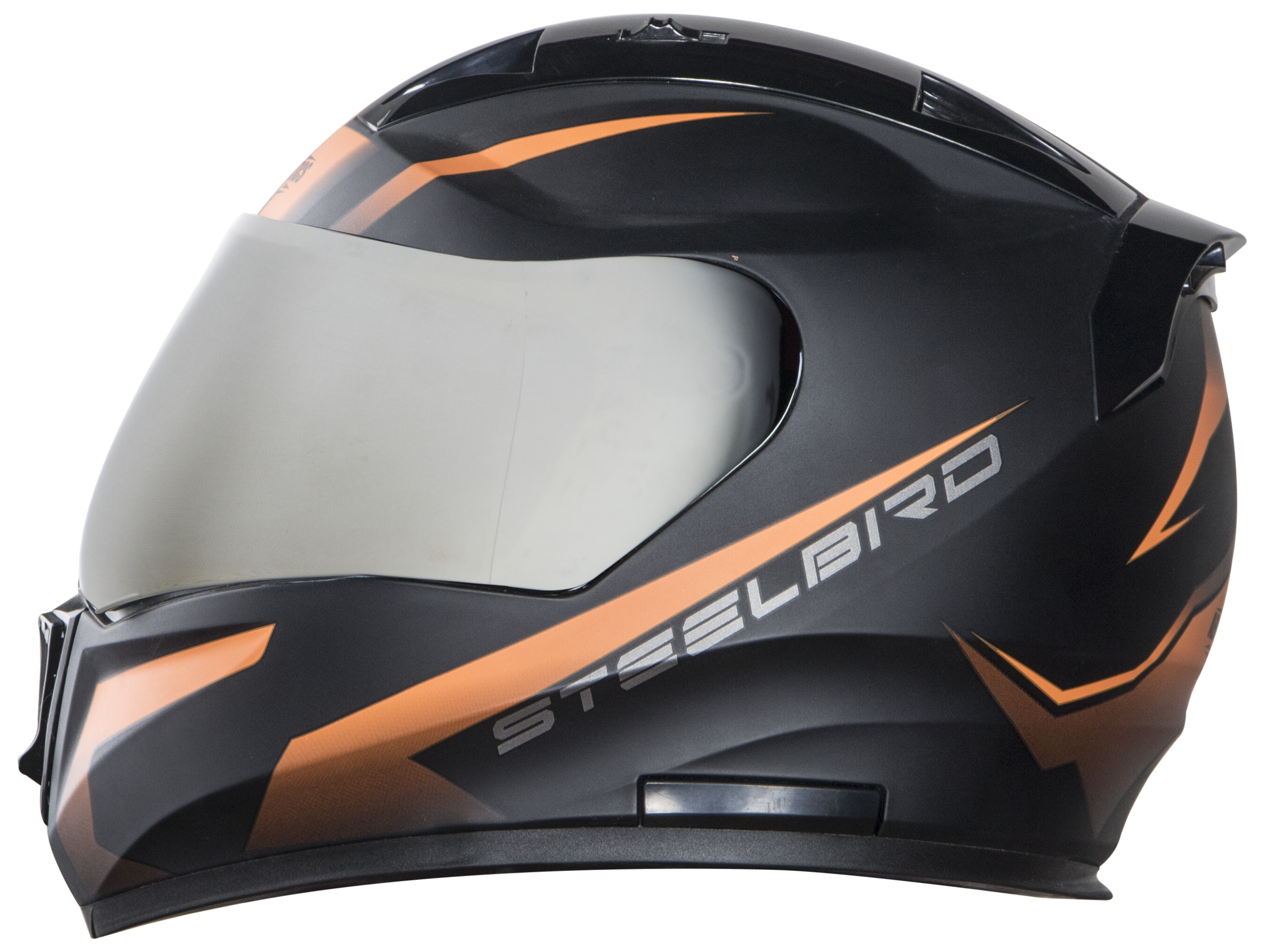 SA-1 WHIF Mat Black With Orange (Fitted With Clear Visor Extra Chrome Silver Visor Free)