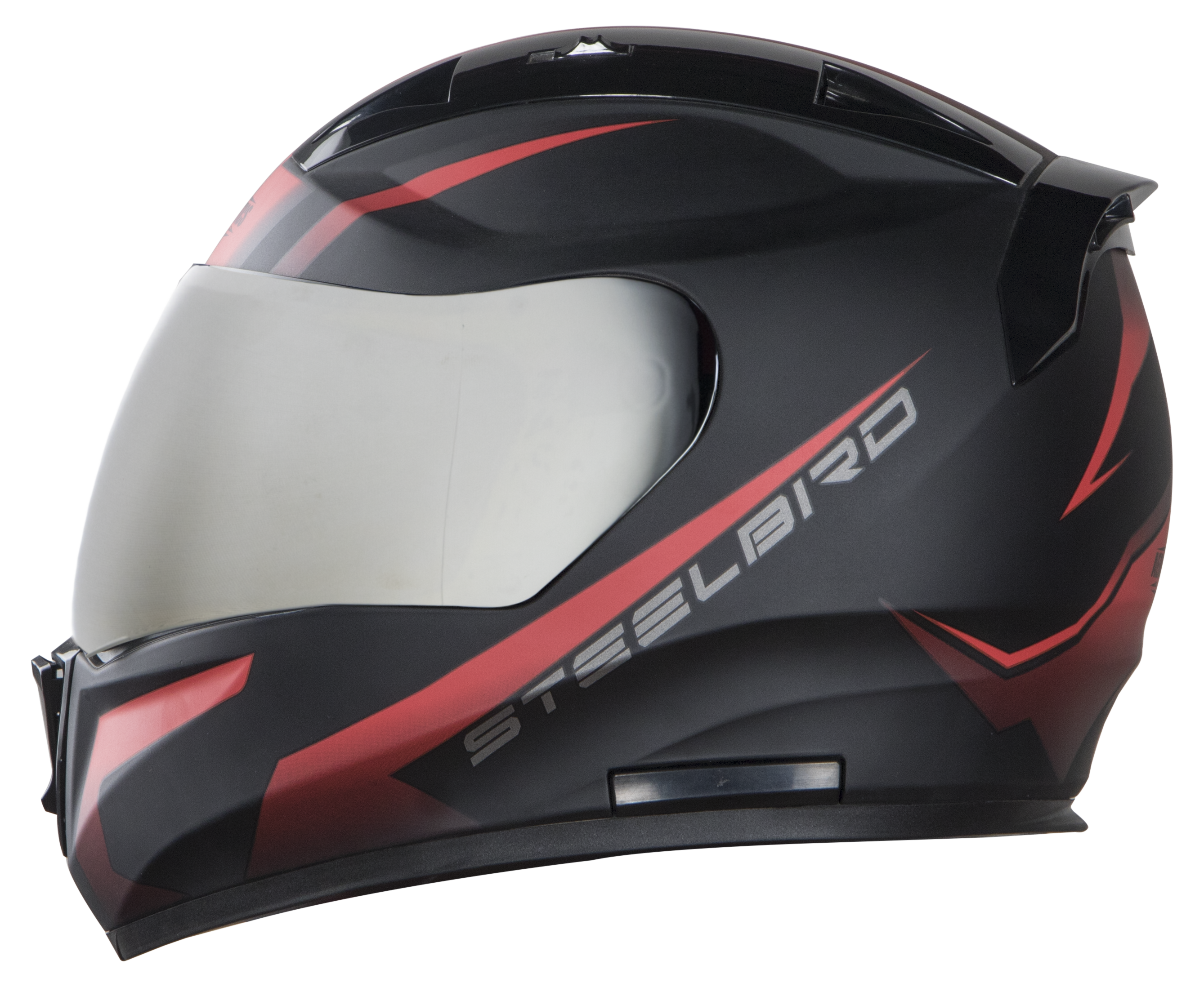 SA-1 WHIF Mat Black With Red (Fitted With Clear Visor Extra Chrome Silver Visor Free)