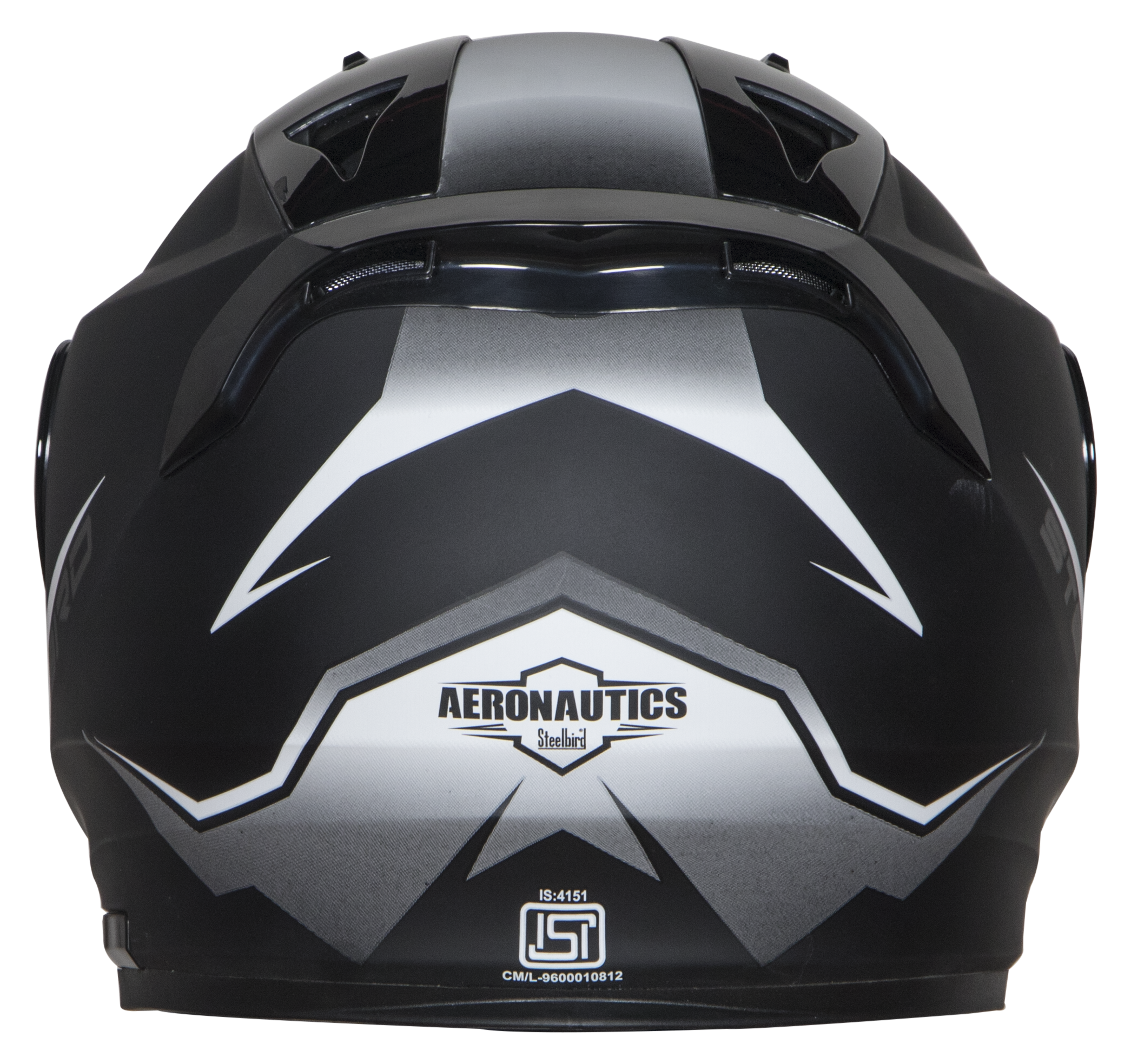 SA-1 WHIF Mat Black With White (Fitted With Clear Visor Extra Chrome Silver Visor Free)