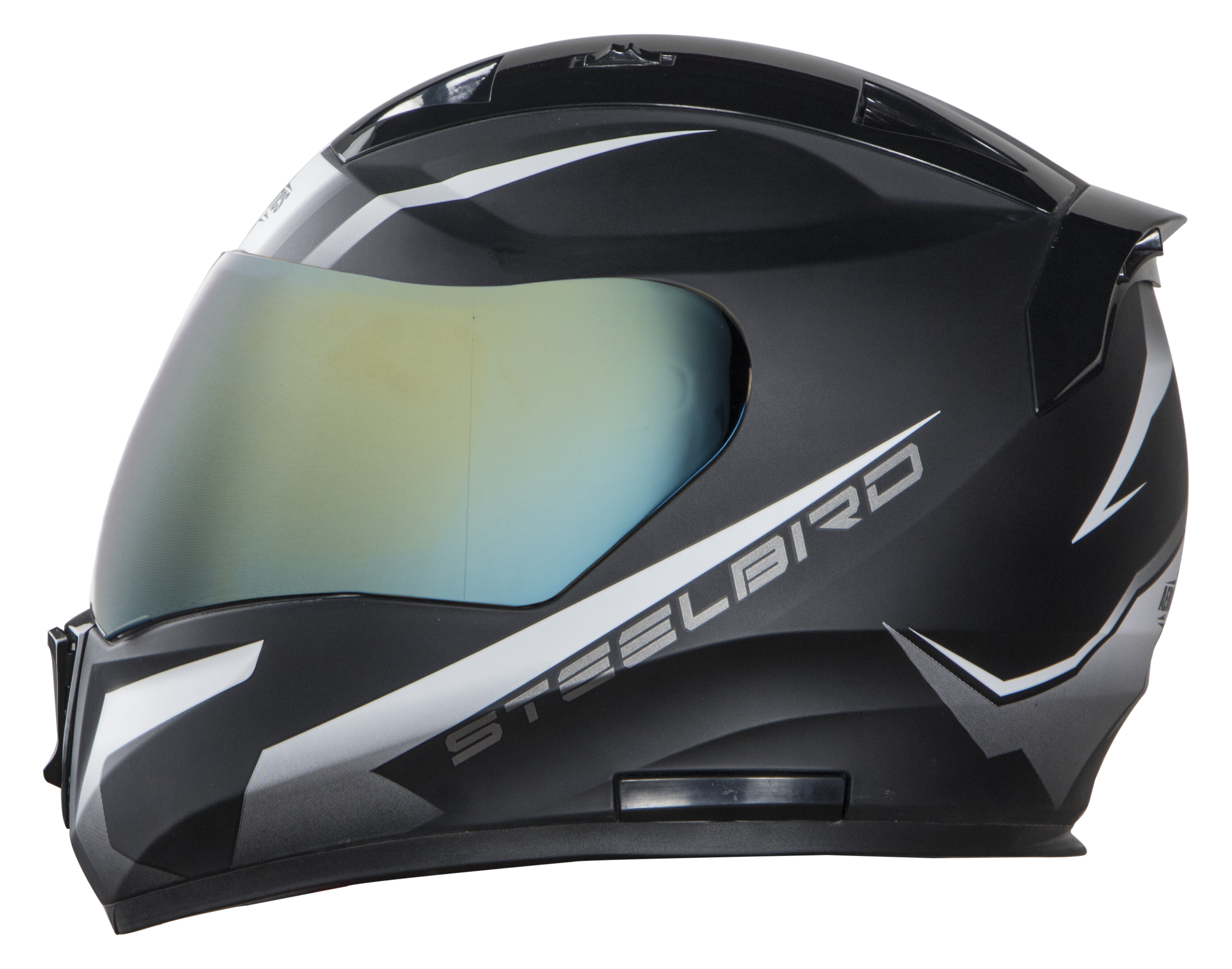SA-1 WHIF Mat Black With White (Fitted With Clear Visor Extra Chrome Gold Visor Free)