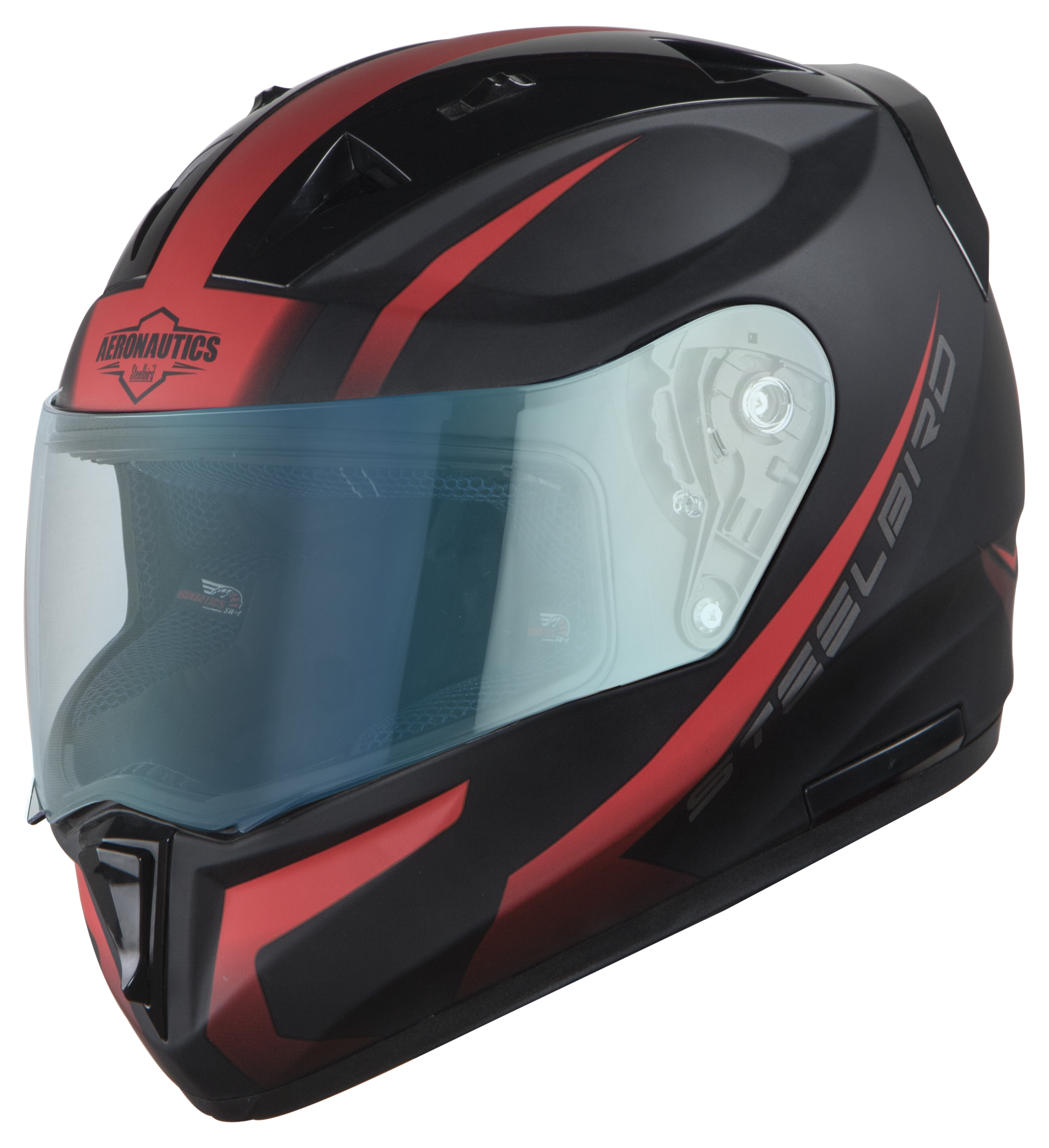SA-1 WHIF Mat Black With Red (Fitted With Clear Visor Extra Blue Night Vision Visor Free)