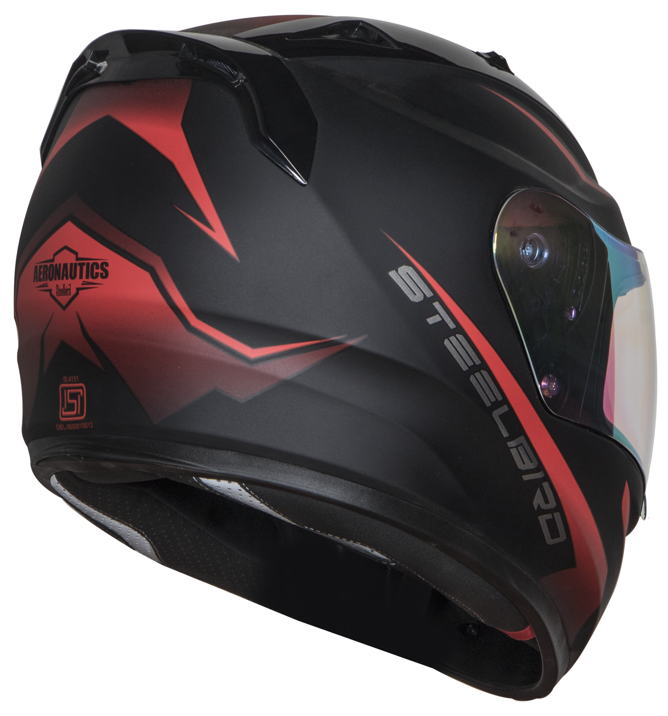 SA-1 WHIF Mat Black With Red (Fitted With Clear Visor Extra Blue Night Vision Visor Free)
