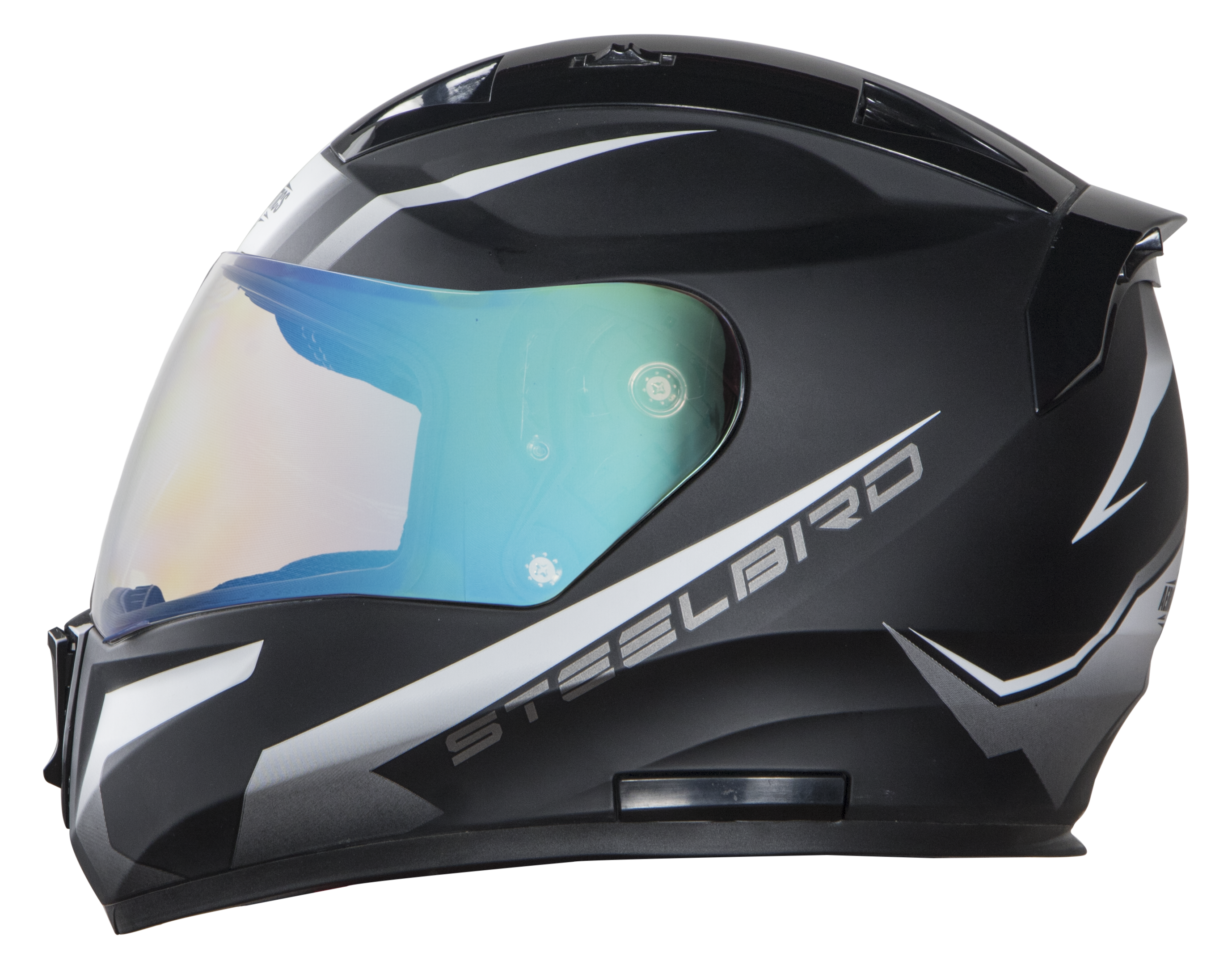 SA-1 WHIF Mat Black With White (Fitted With Clear Visor Extra Blue Night Vision Visor Free)