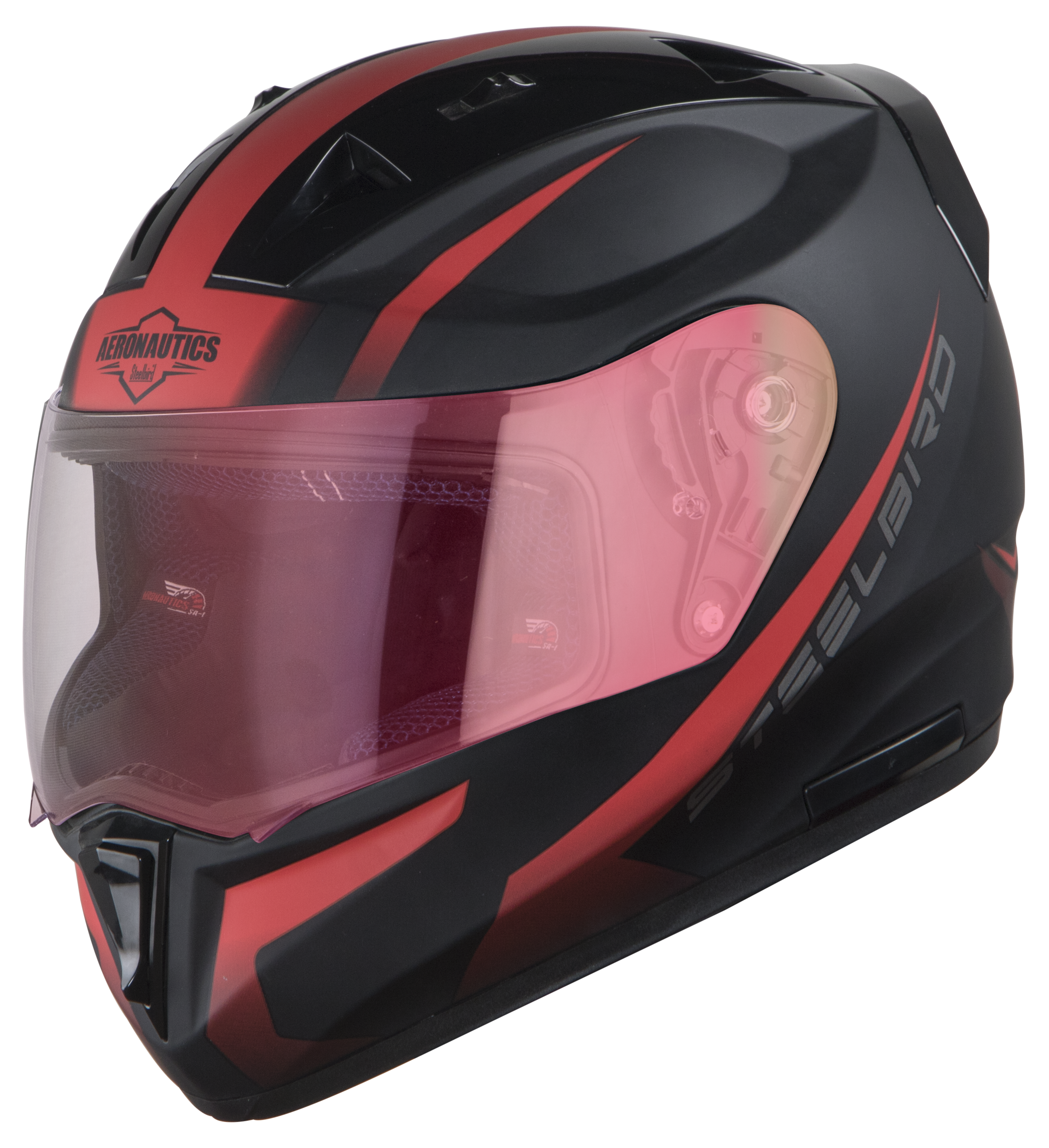 SA-1 WHIF Mat Black With Red (Fitted With Clear Visor Extra Gold Night Vision Visor Free)