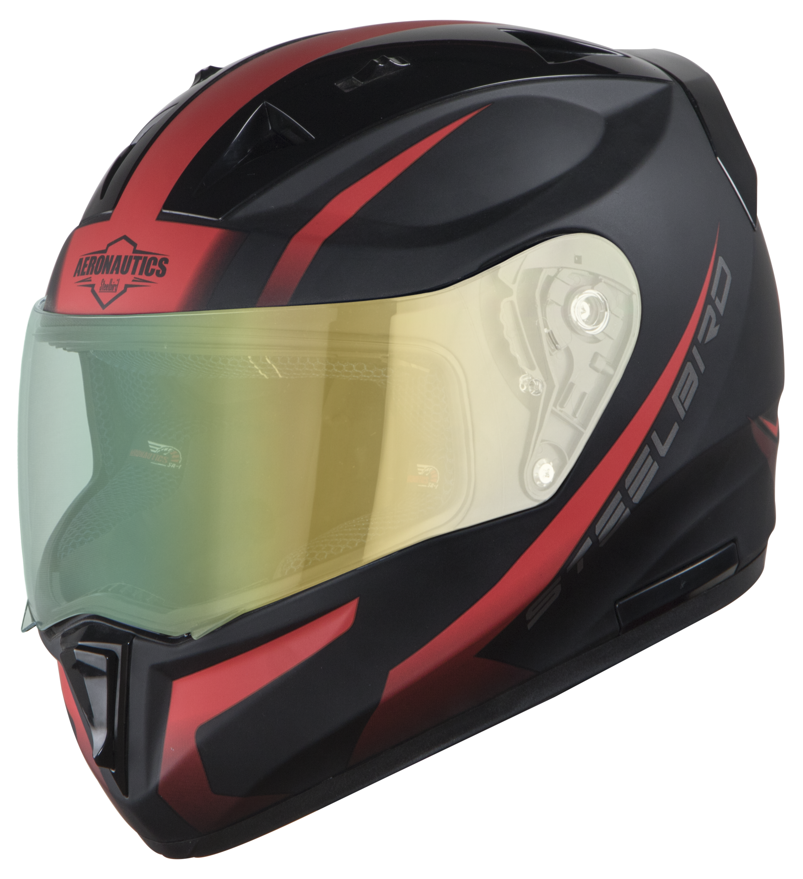 SA-1 WHIF Mat Black With Red (Fitted With Clear Visor Extra Green Night Vision Visor Free)