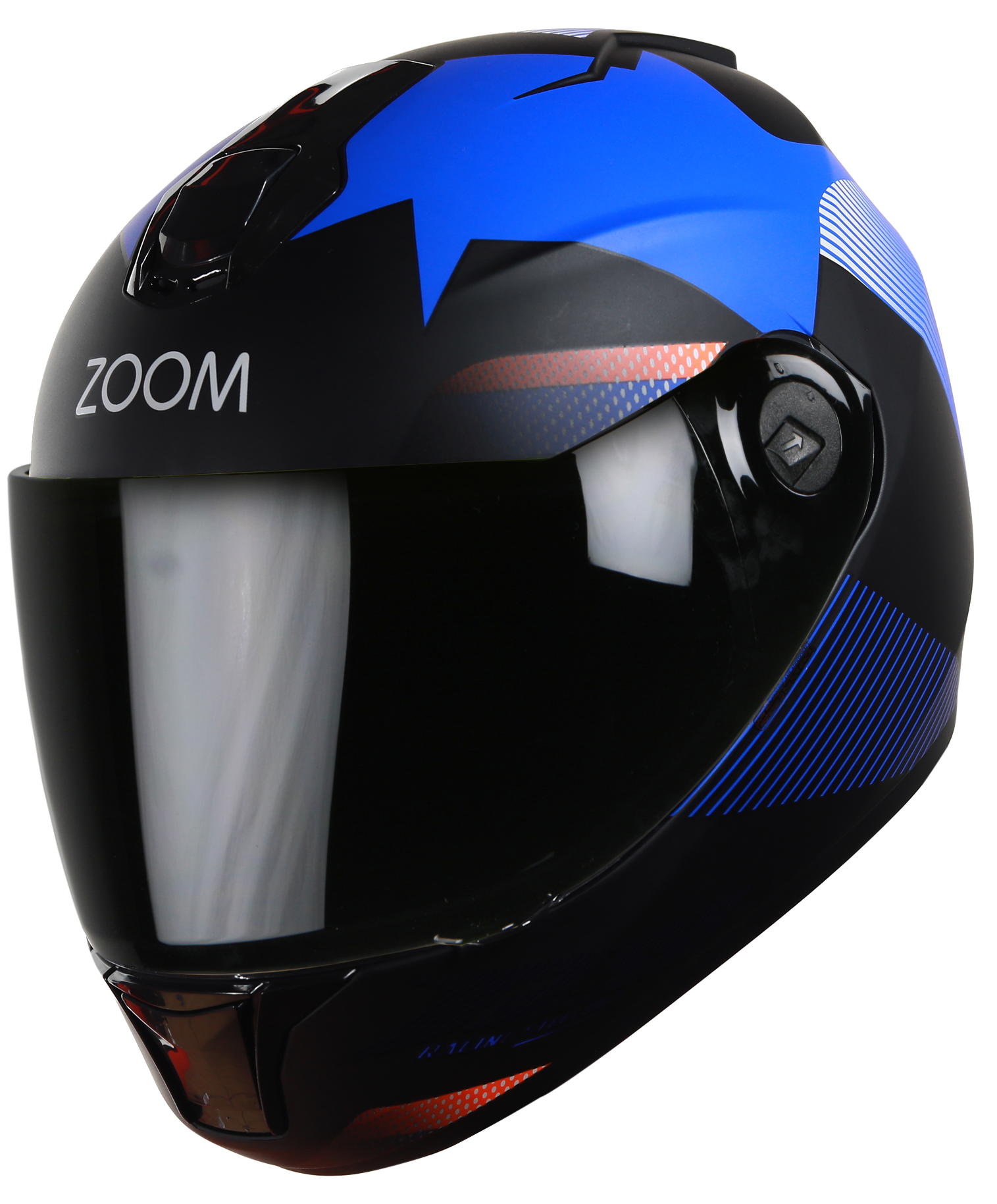 SBH-11 Zoom Trace Mat Black With Blue( Fitted With Clear Visor Extra Smoke Visor Free)