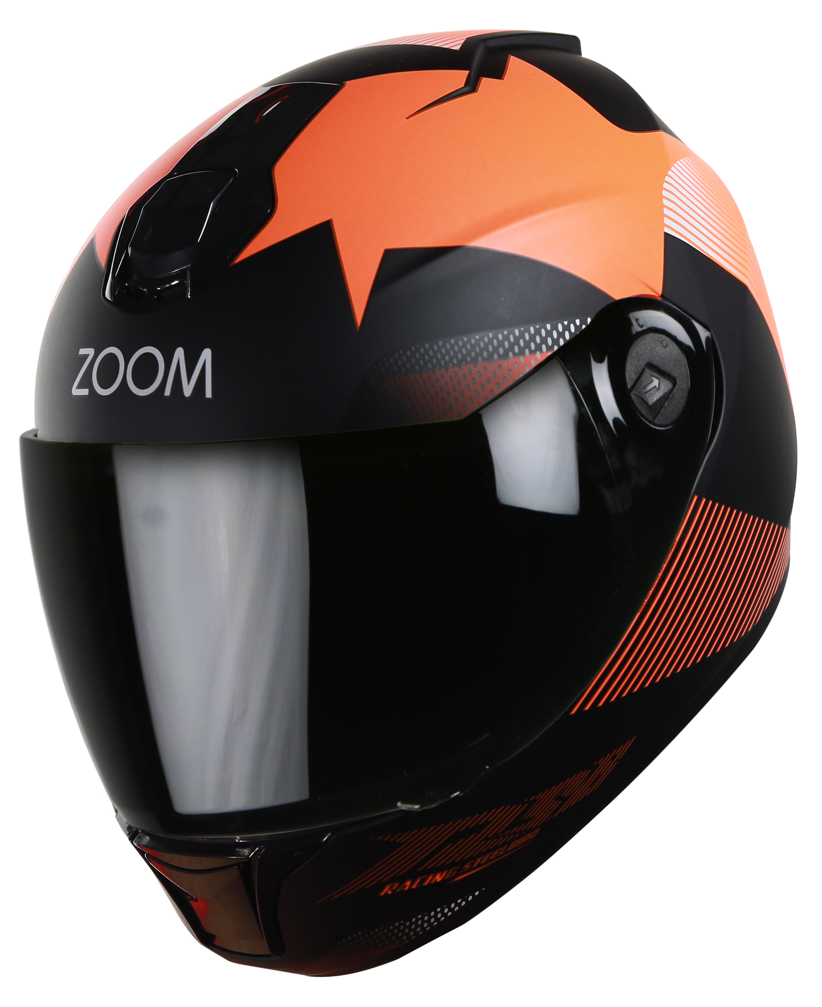 SBH-11 Zoom Trace Mat Black With Orange( Fitted With Clear Visor Extra Smoke Visor Free)