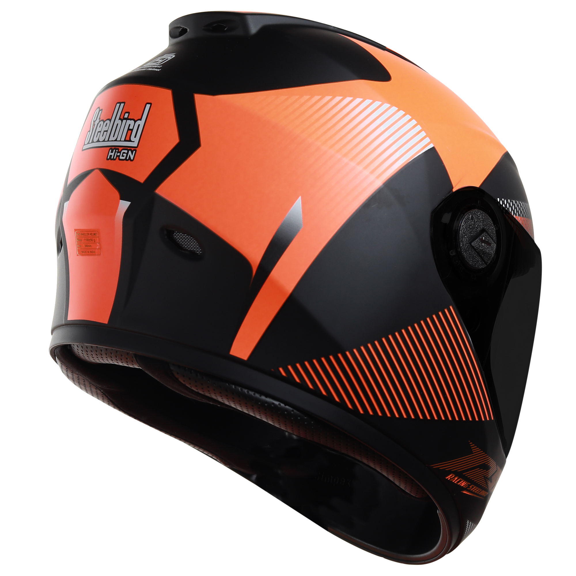 SBH-11 Zoom Trace Mat Black With Orange( Fitted With Clear Visor Extra Smoke Visor Free)