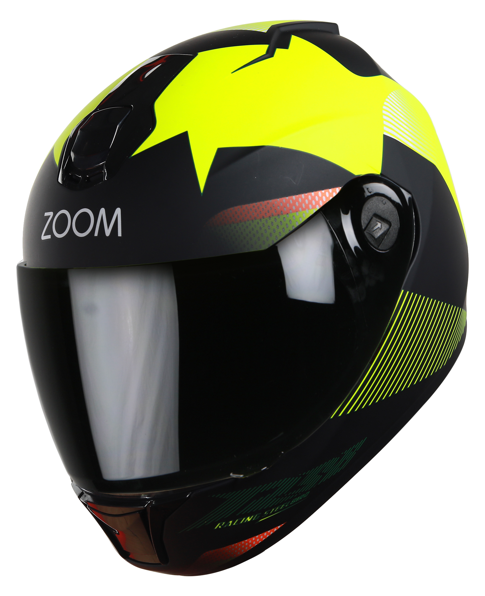 SBH-11 Zoom Trace Mat Black With Neon( Fitted With Clear Visor Extra Smoke Visor Free)