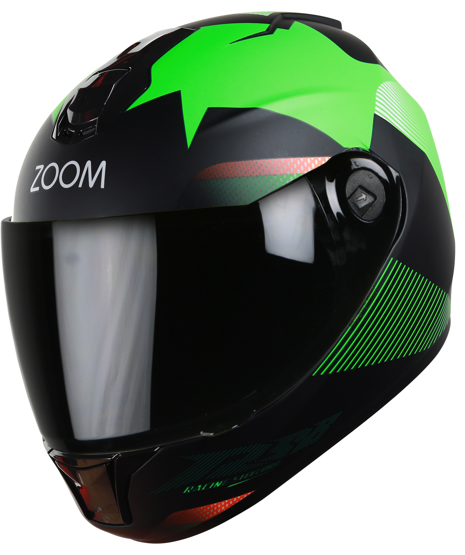 SBH-11 Zoom Trace Mat Black With Green( Fitted With Clear Visor Extra Smoke Visor Free)