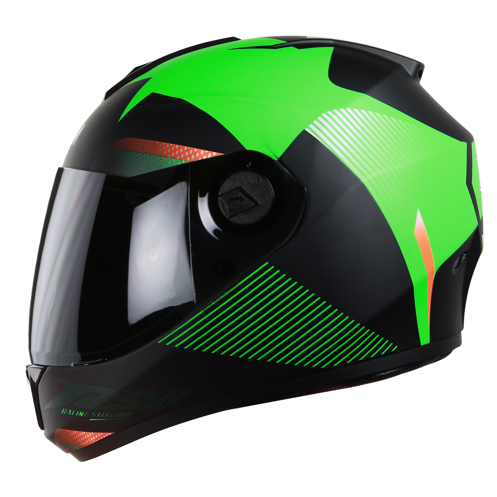SBH-11 Zoom Trace Mat Black With Green( Fitted With Clear Visor Extra Smoke Visor Free)