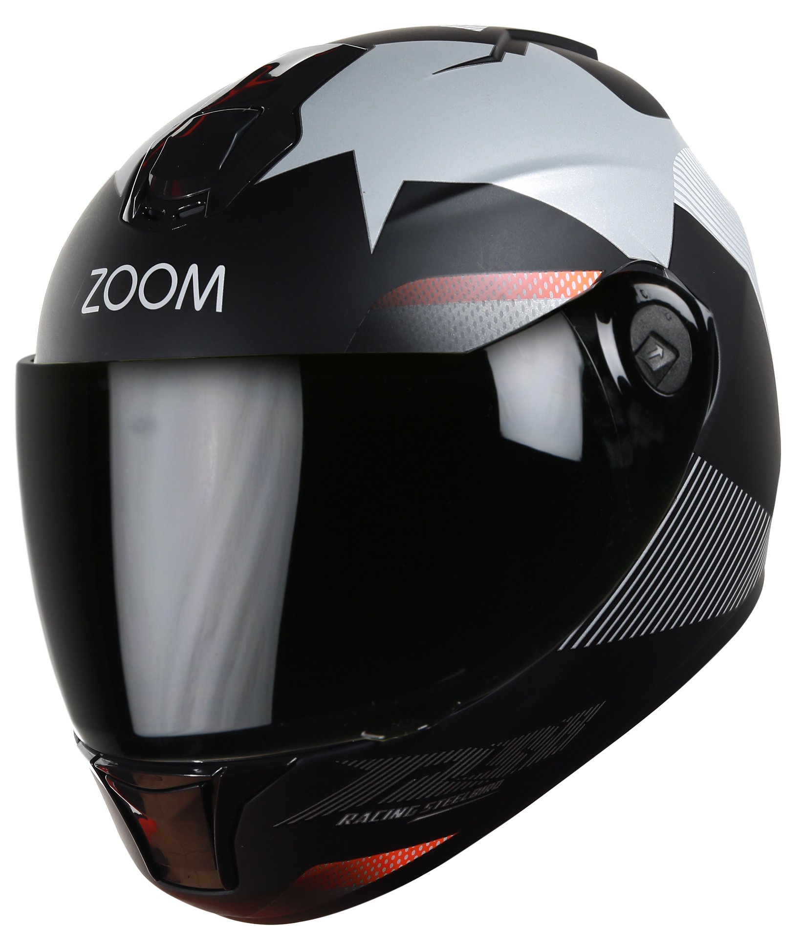 SBH-11 Zoom Trace Mat Black With Grey( Fitted With Clear Visor Extra Smoke Visor Free)
