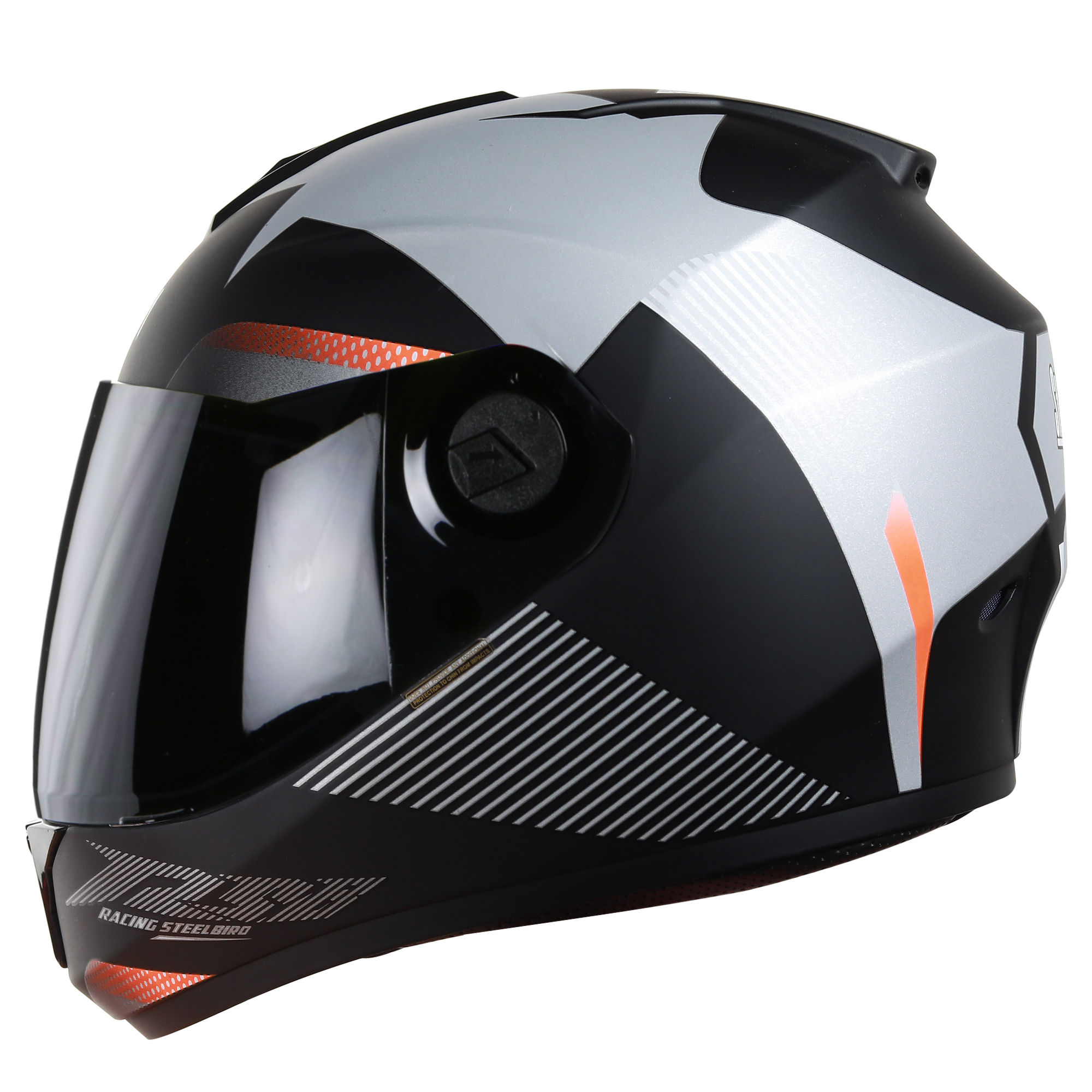 SBH-11 Zoom Trace Mat Black With Grey( Fitted With Clear Visor Extra Smoke Visor Free)