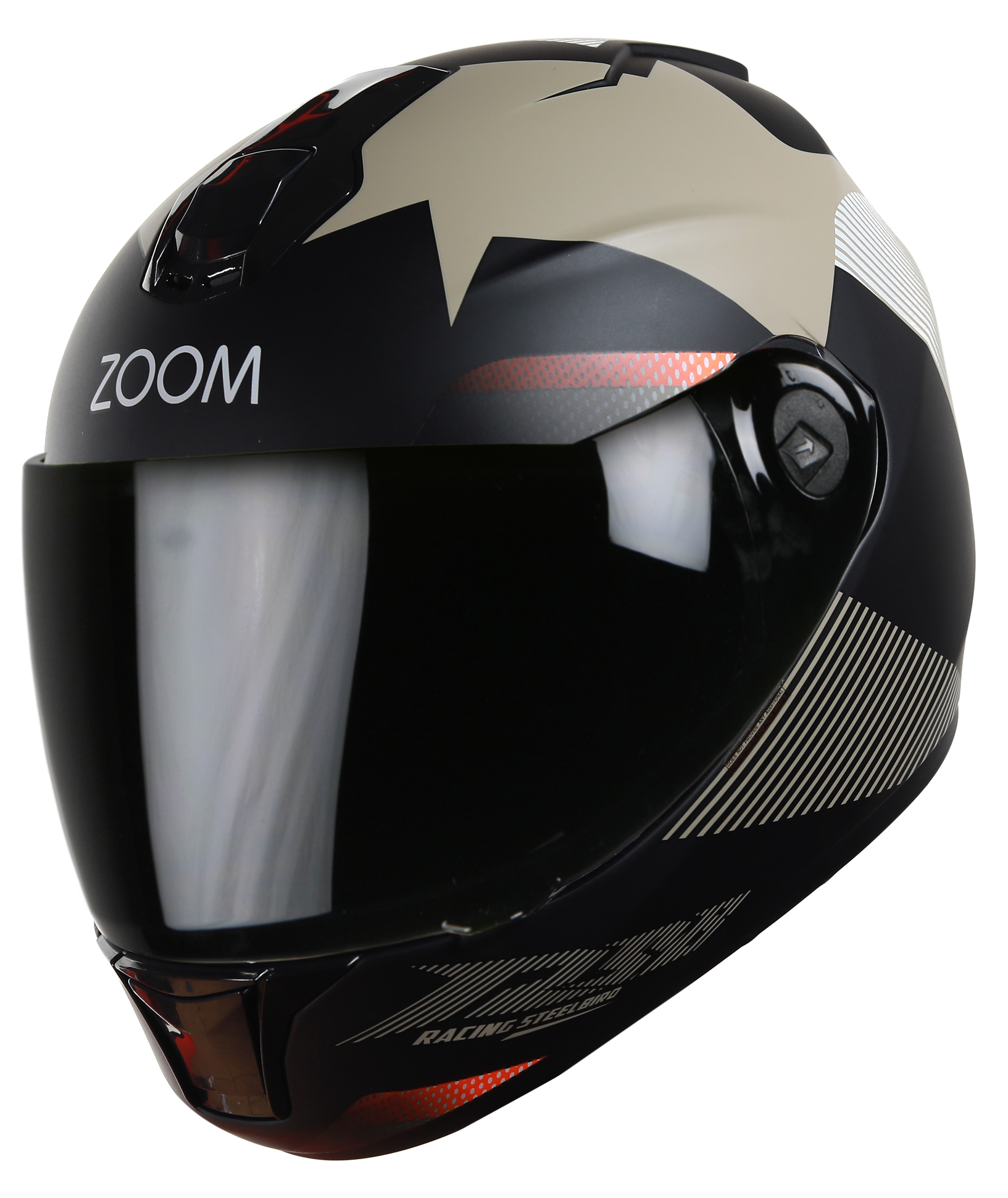 SBH-11 Zoom Trace Mat Black With Desert Storm ( Fitted With Clear Visor Extra Smoke Visor Free)