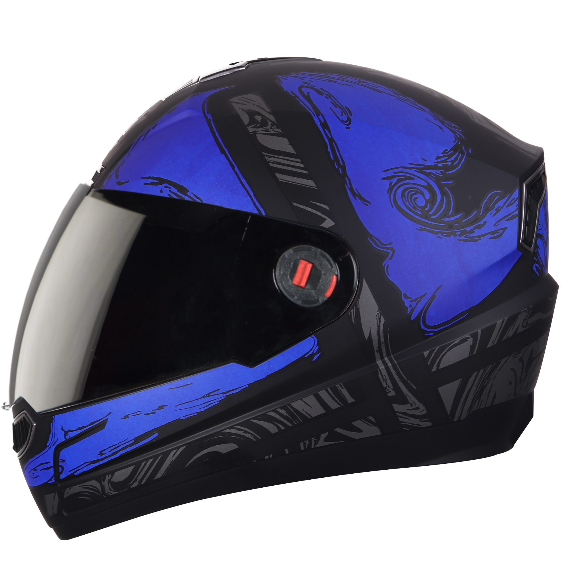 SBA-1 Craft Mat Black With Blue ( Fitted With Clear Visor  Extra Smoke Visor Free)