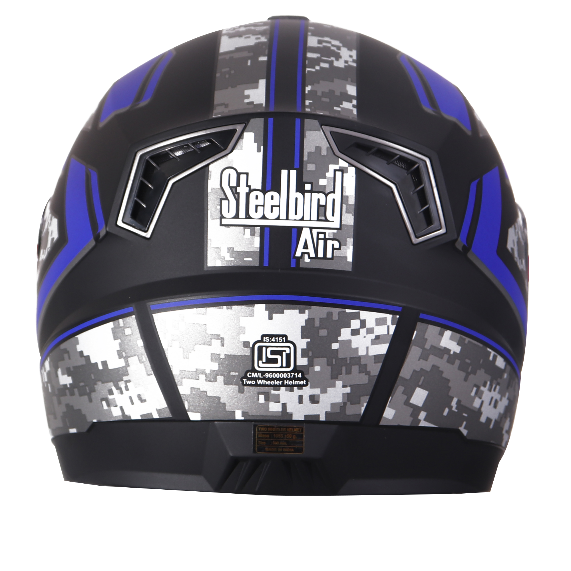 SBA-1 Pixa Mat Black With Blue  ( Fitted With Clear Visor Extra Smoke Visor Free)